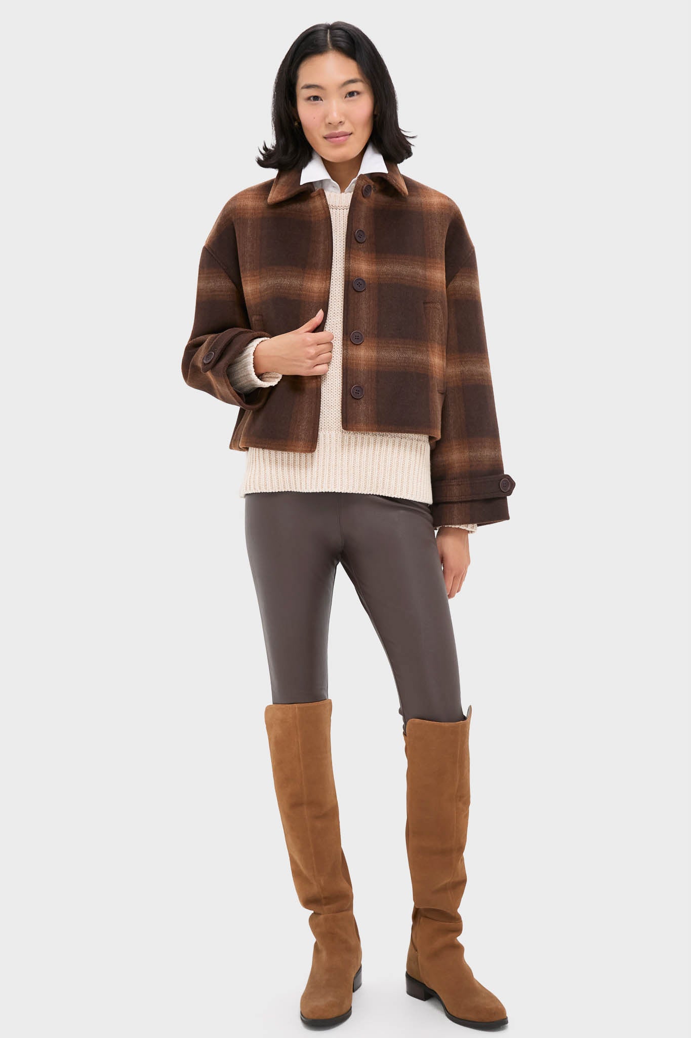 Chocolate Plaid Colby Jacket-Beilave