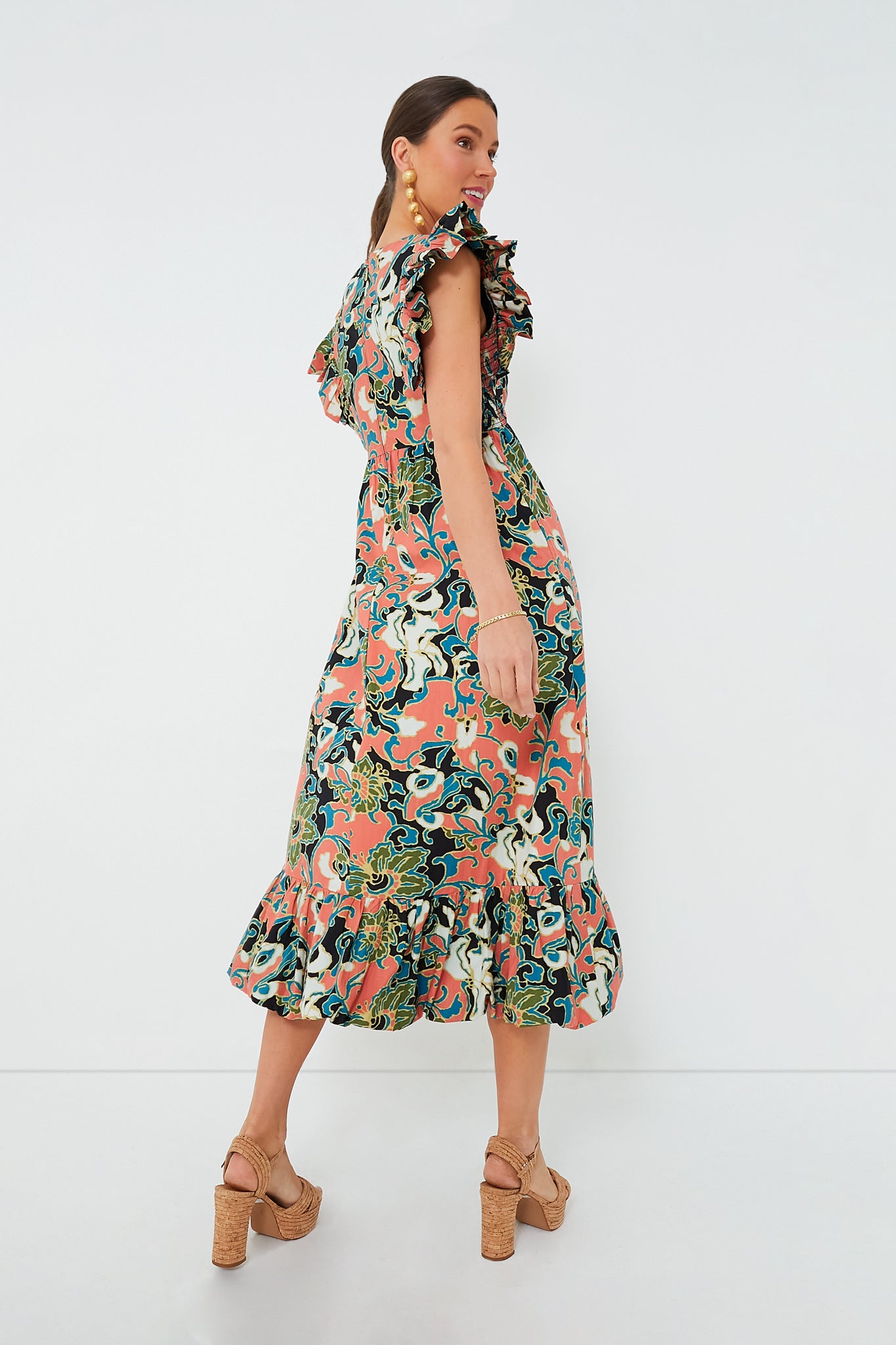 Gypsy Bloom Barbara Printed Midi Dress-Beilave