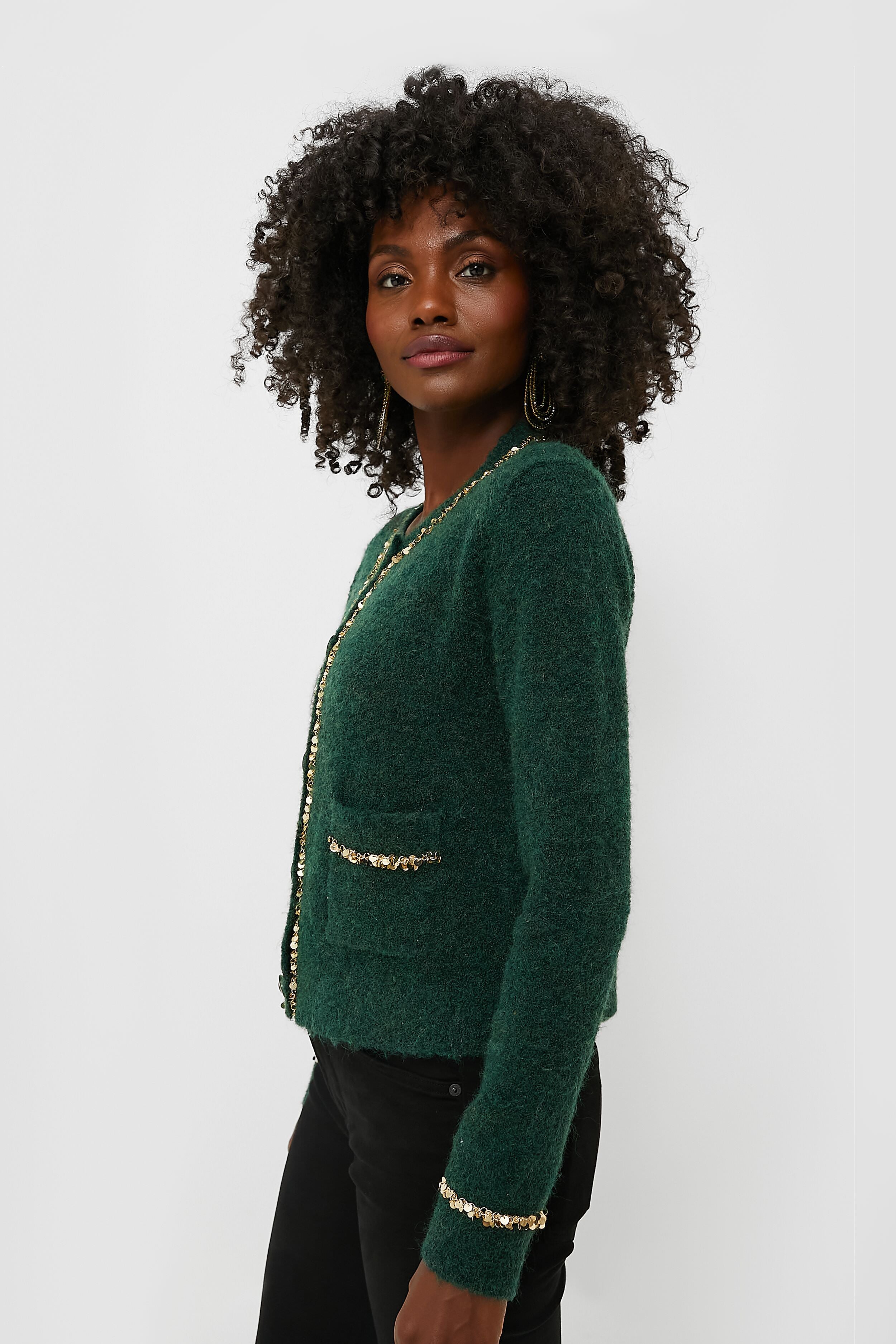 Gold Trimmed Eileen Cardigan-Beilave