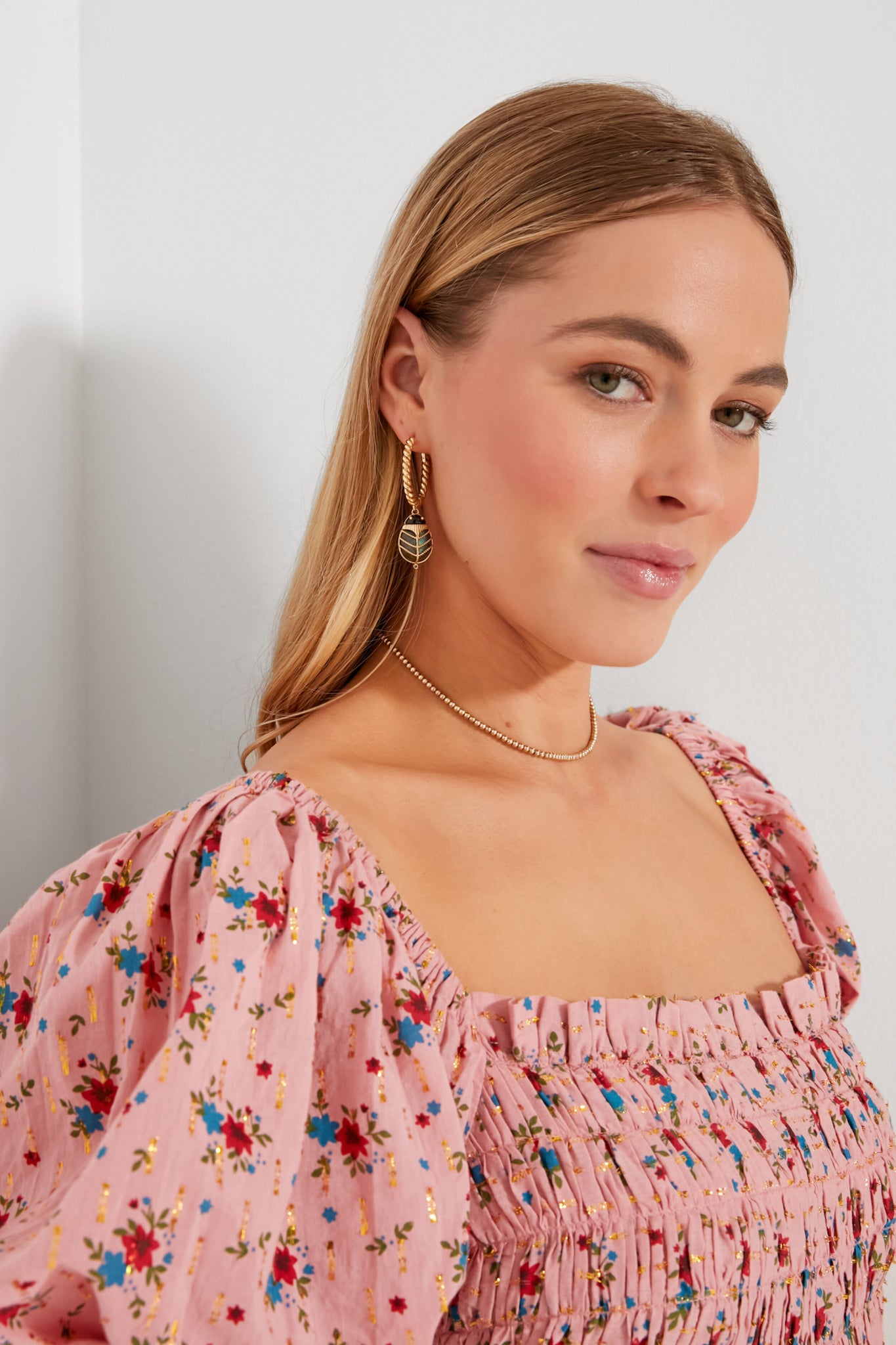 Primrose and Bouquet Floral Aurora Puff Sleeve Maxi Dress-Beilave