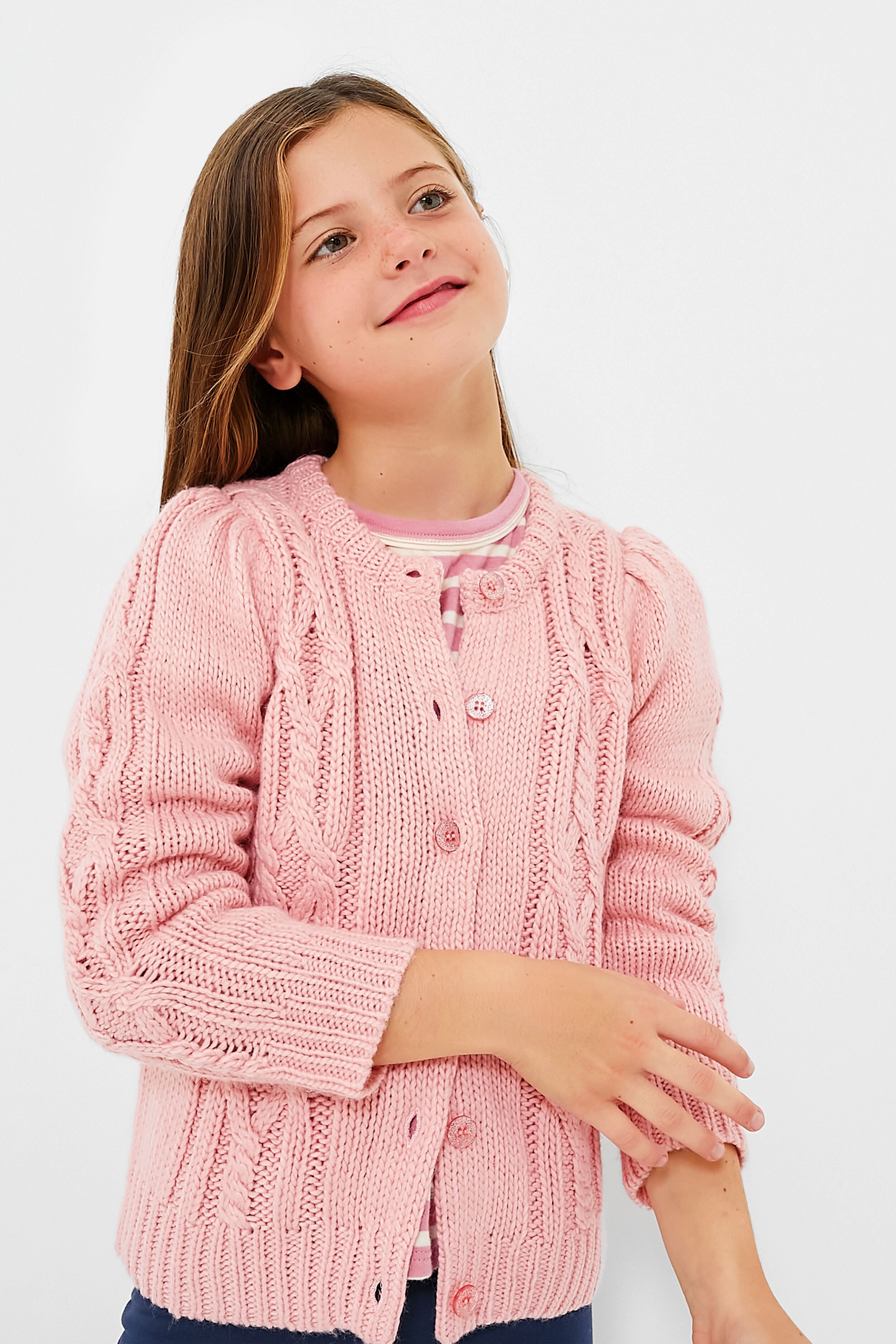 Dusty Rose Cable Constance Sweater-Beilave