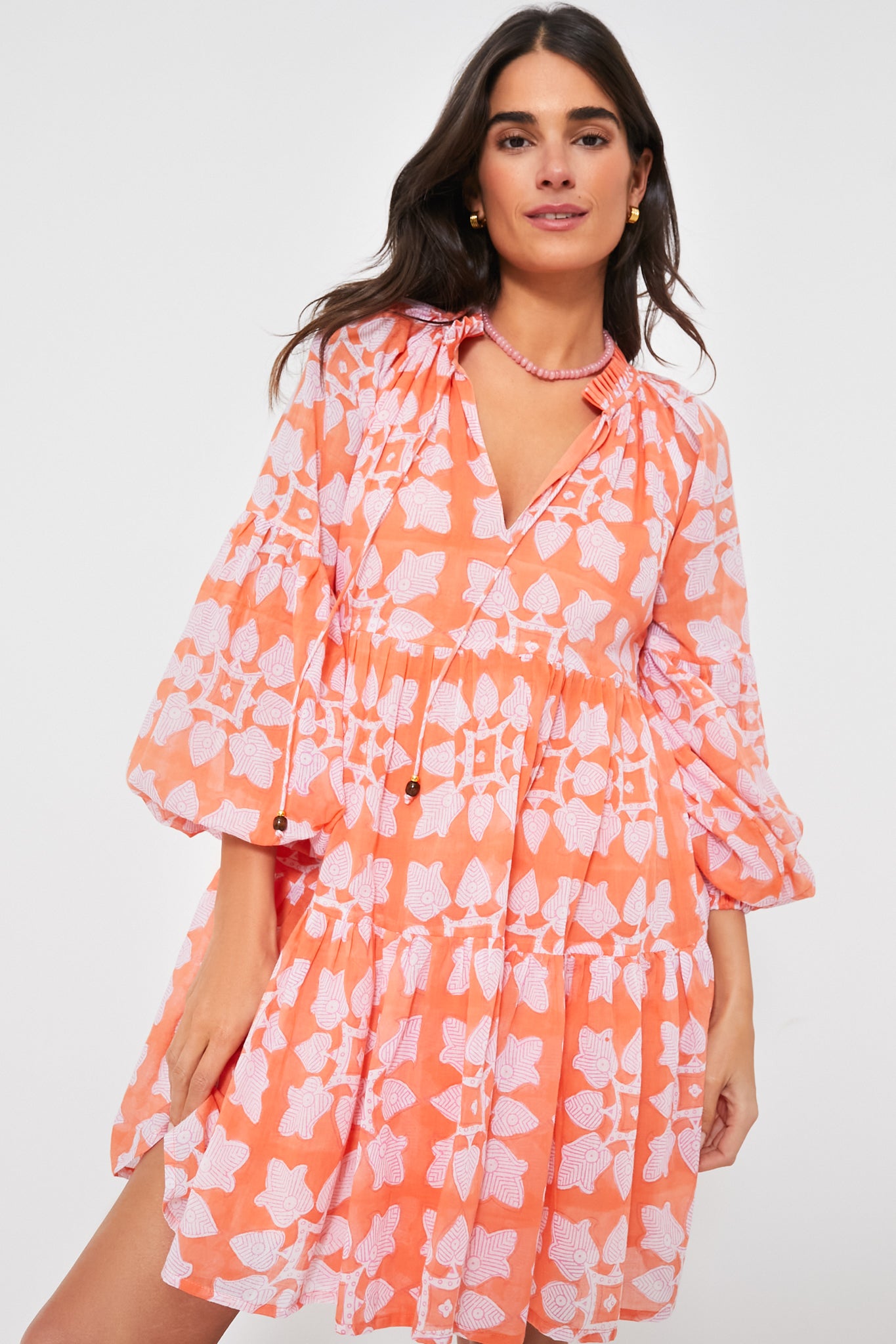 Exclusive Tigerlily Balloon Sleeve Short Dress-Beilave