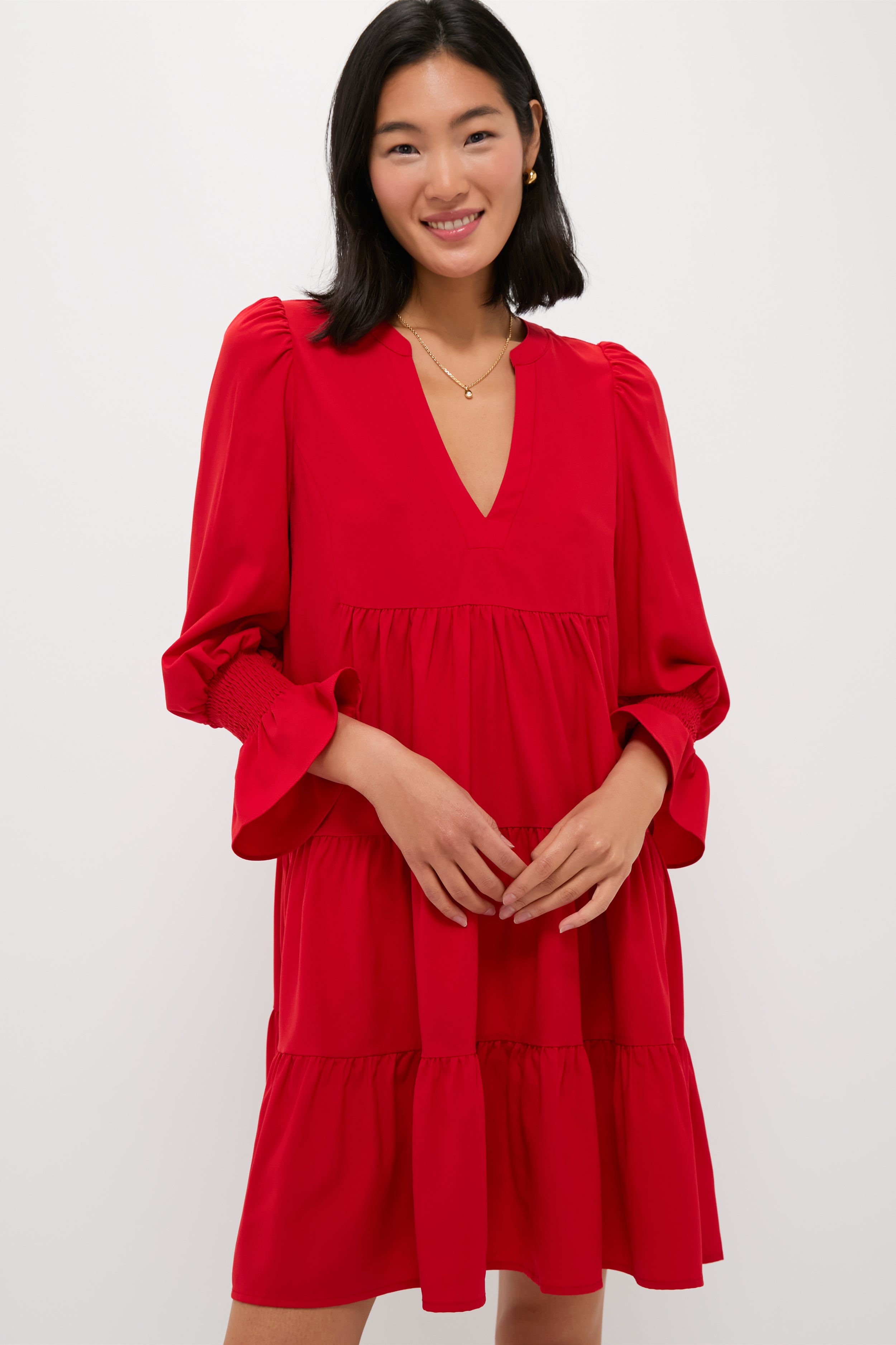 Red Crepe Kenzo Dress-Beilave