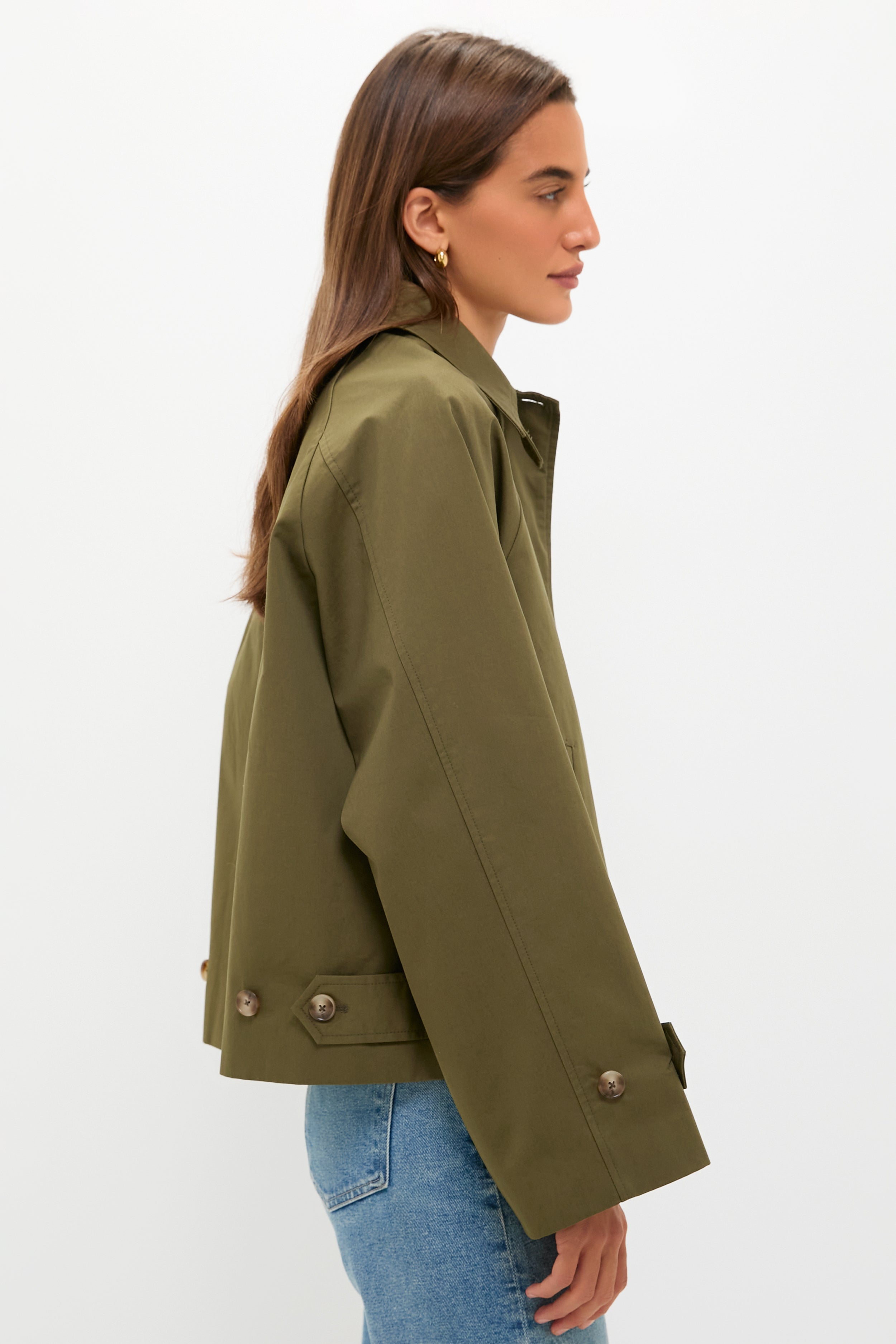 Olive Drew Short Trench Coat-Beilave