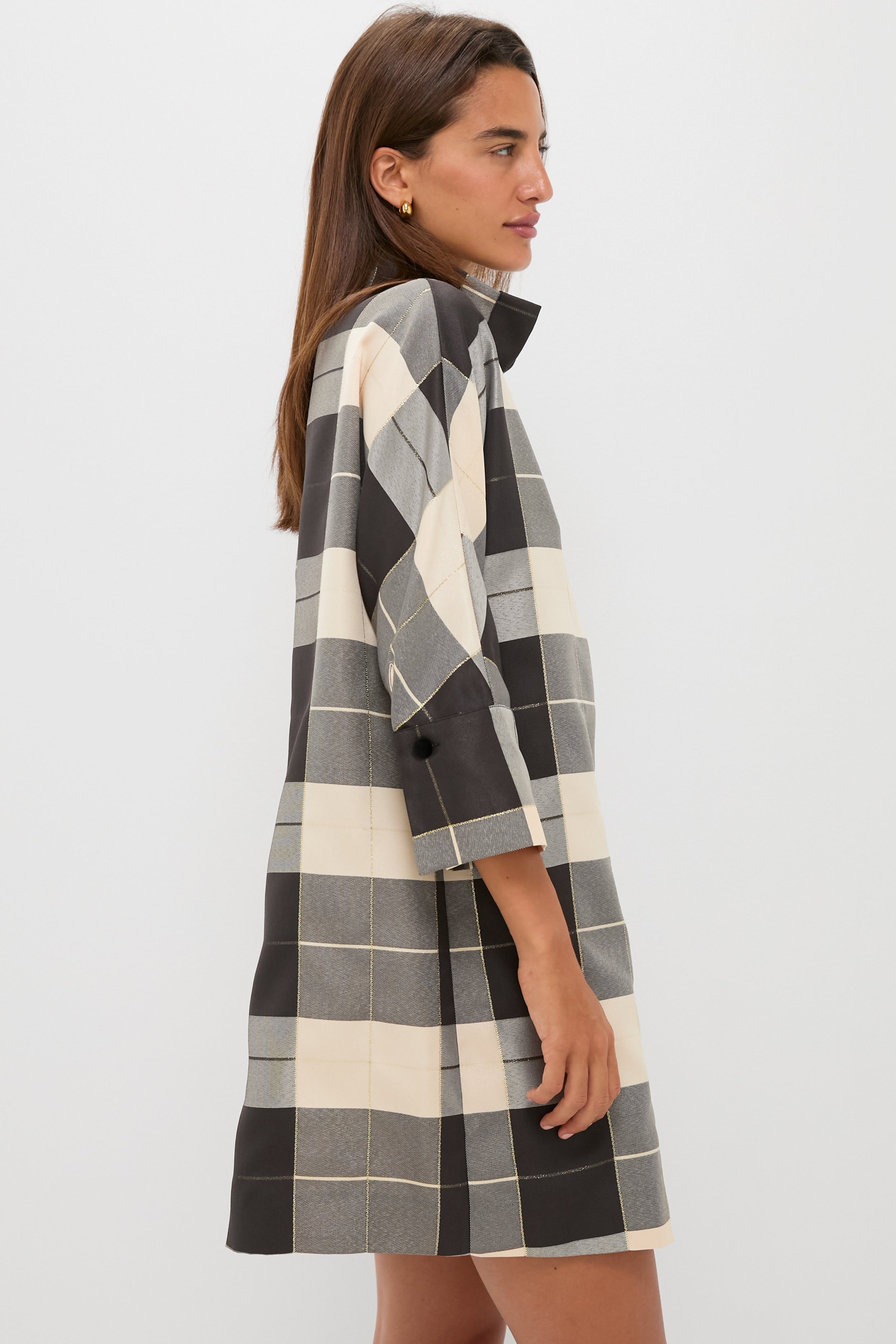 Champagne Problems Plaid Willow Dress-Beilave