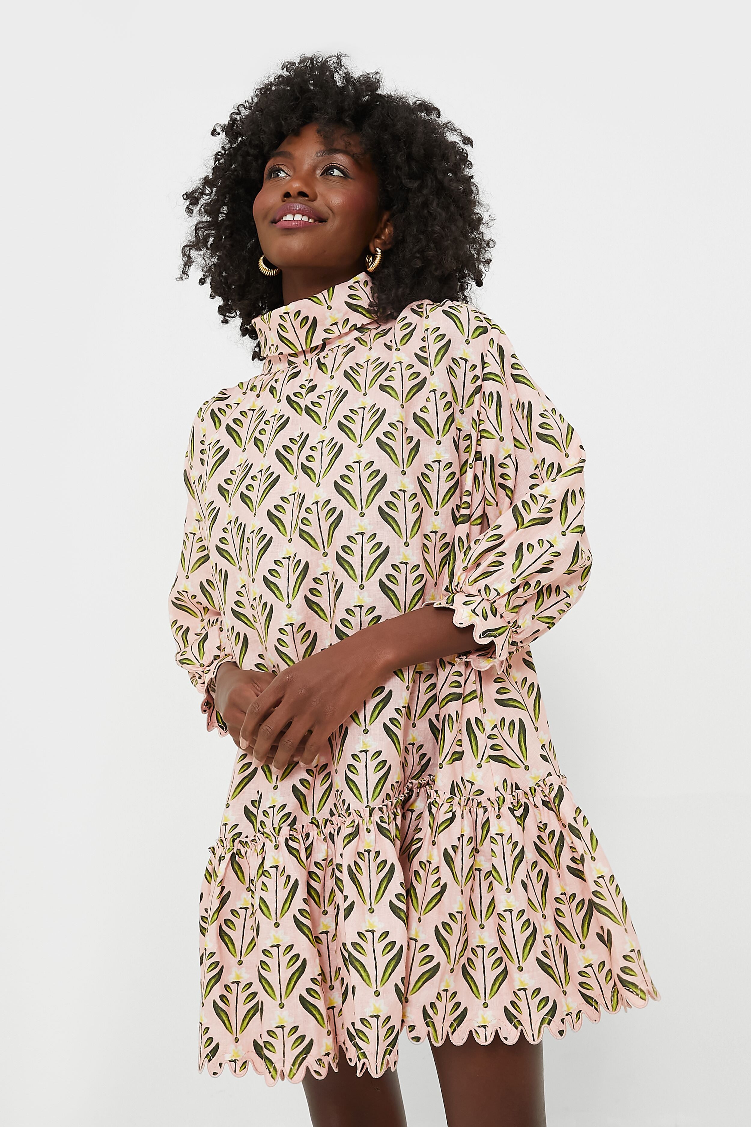 Exclusive Pink Hibisco Mini Dress-Beilave