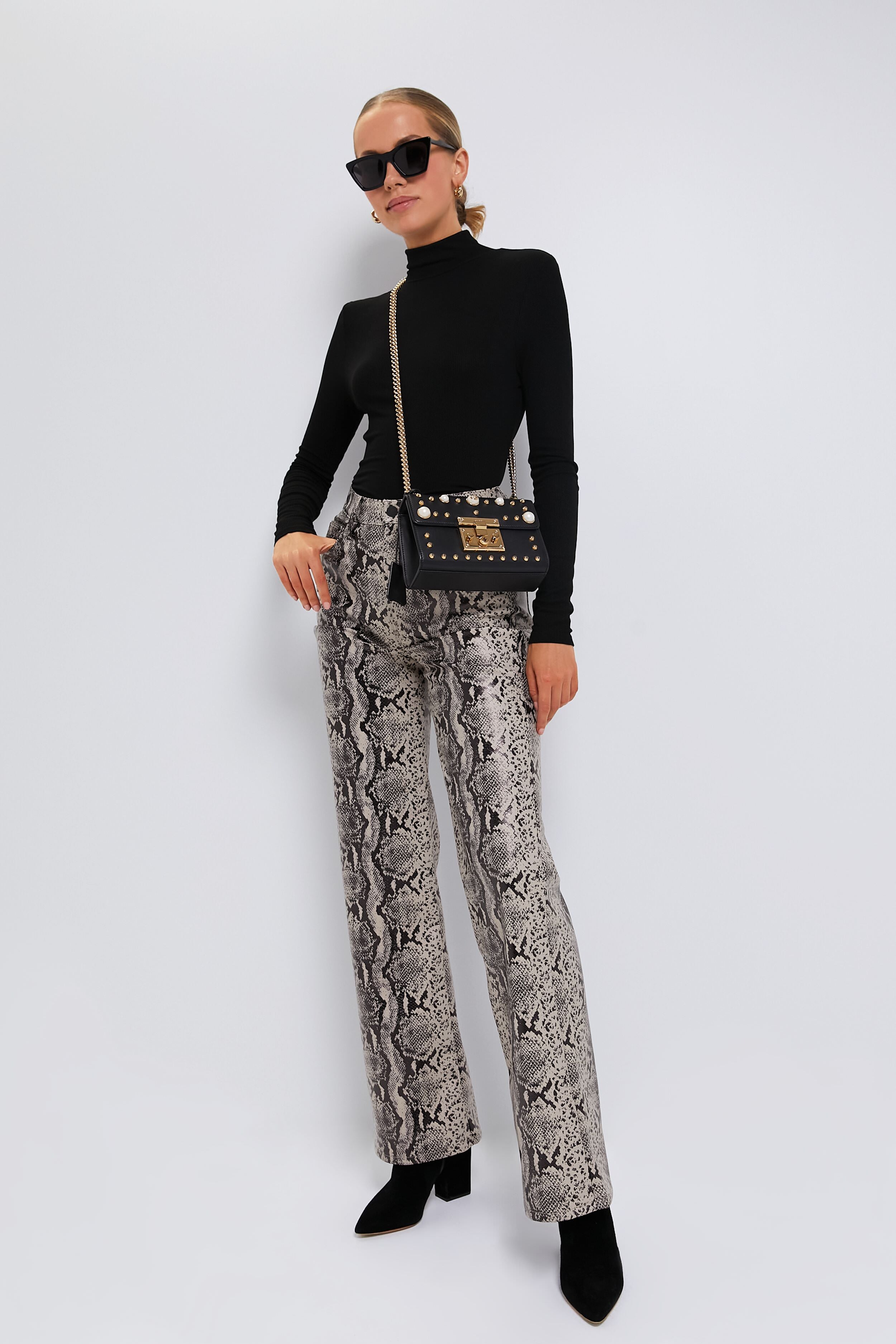 Gucci Black Padlock Chain Shoulder Bag-Beilave