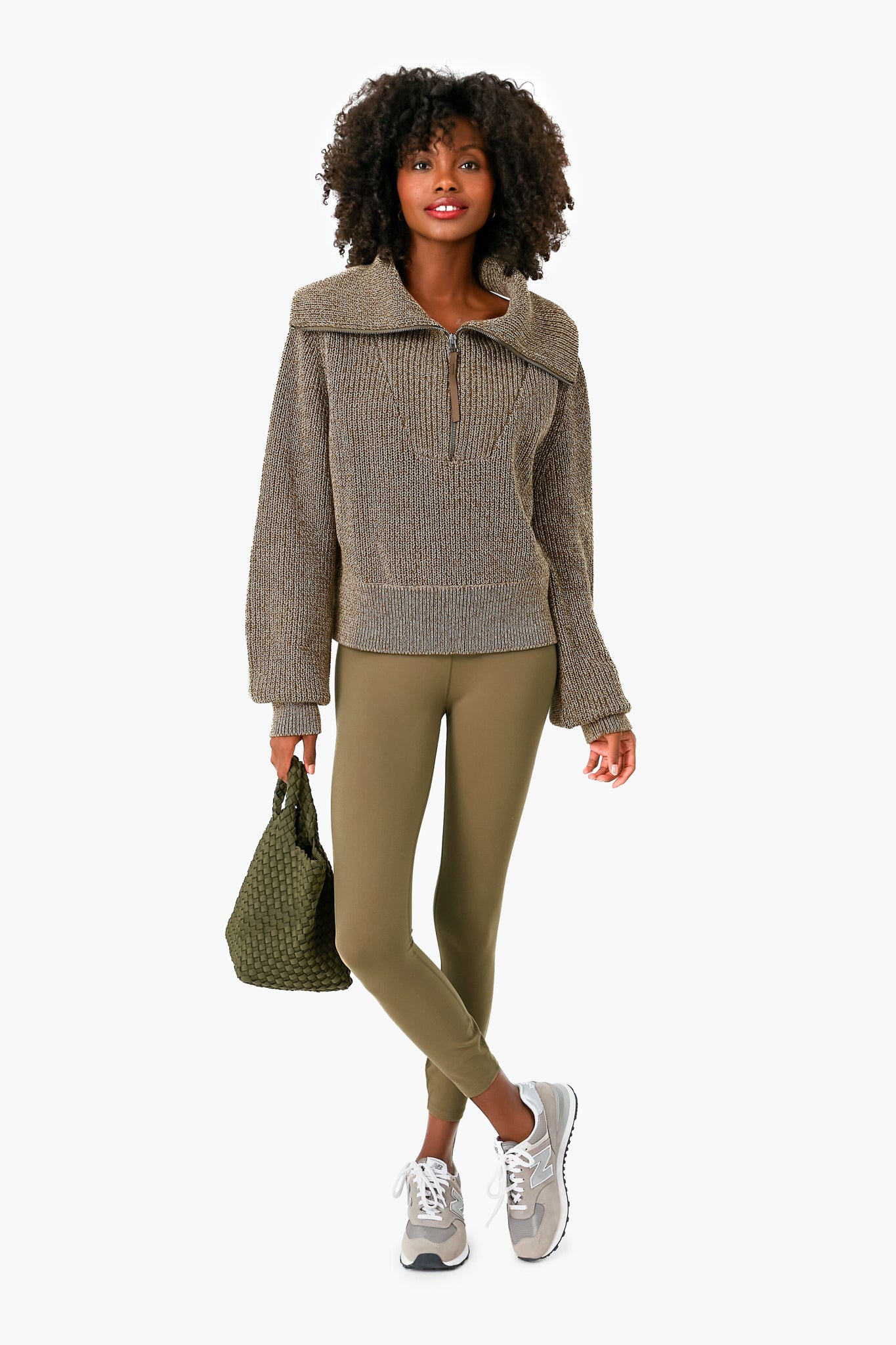 Dark Olive Speckle Mentone Half Zip-Beilave