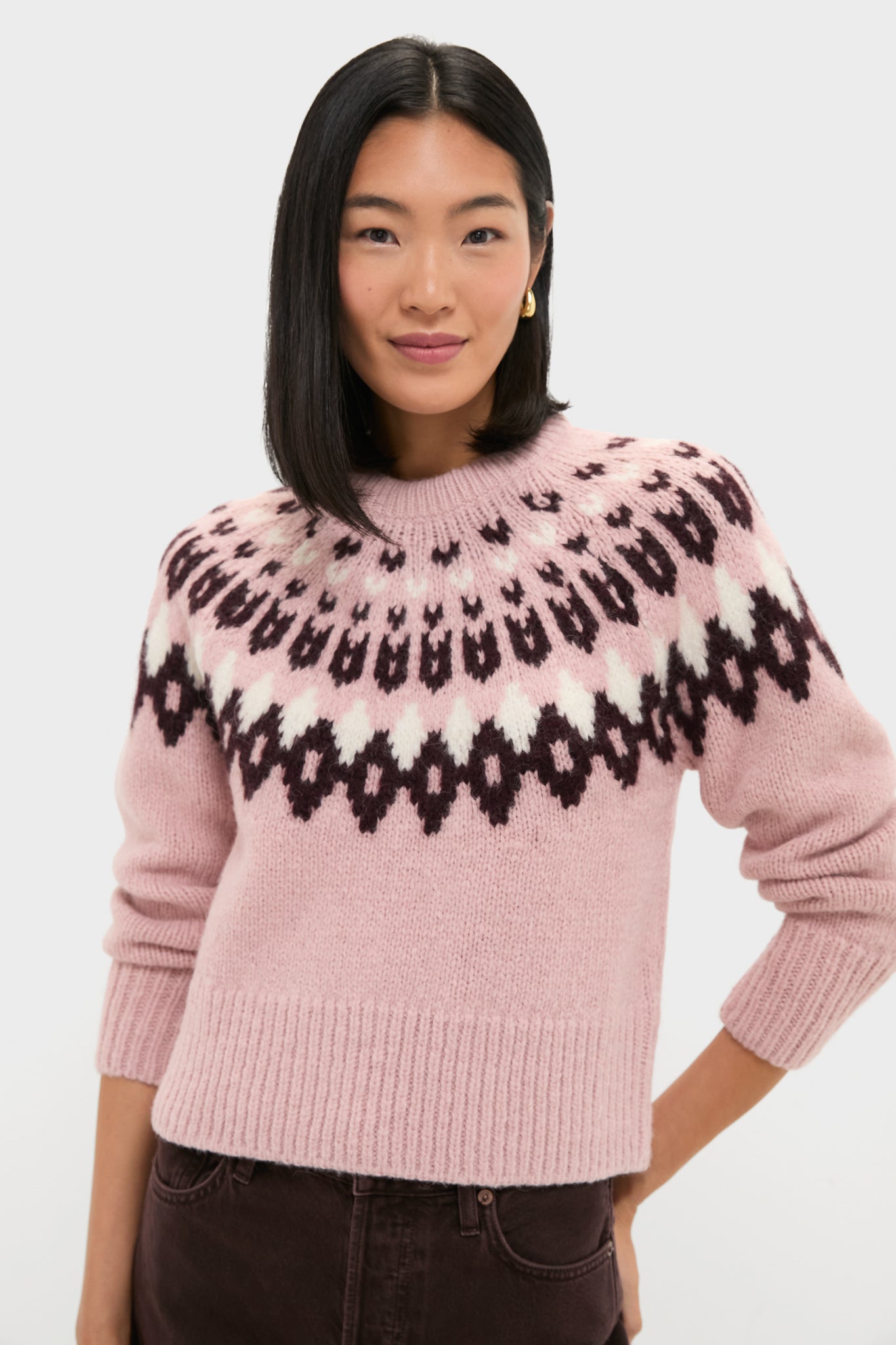 Deep Petal Multi Anne Fairisle Pullover-Beilave