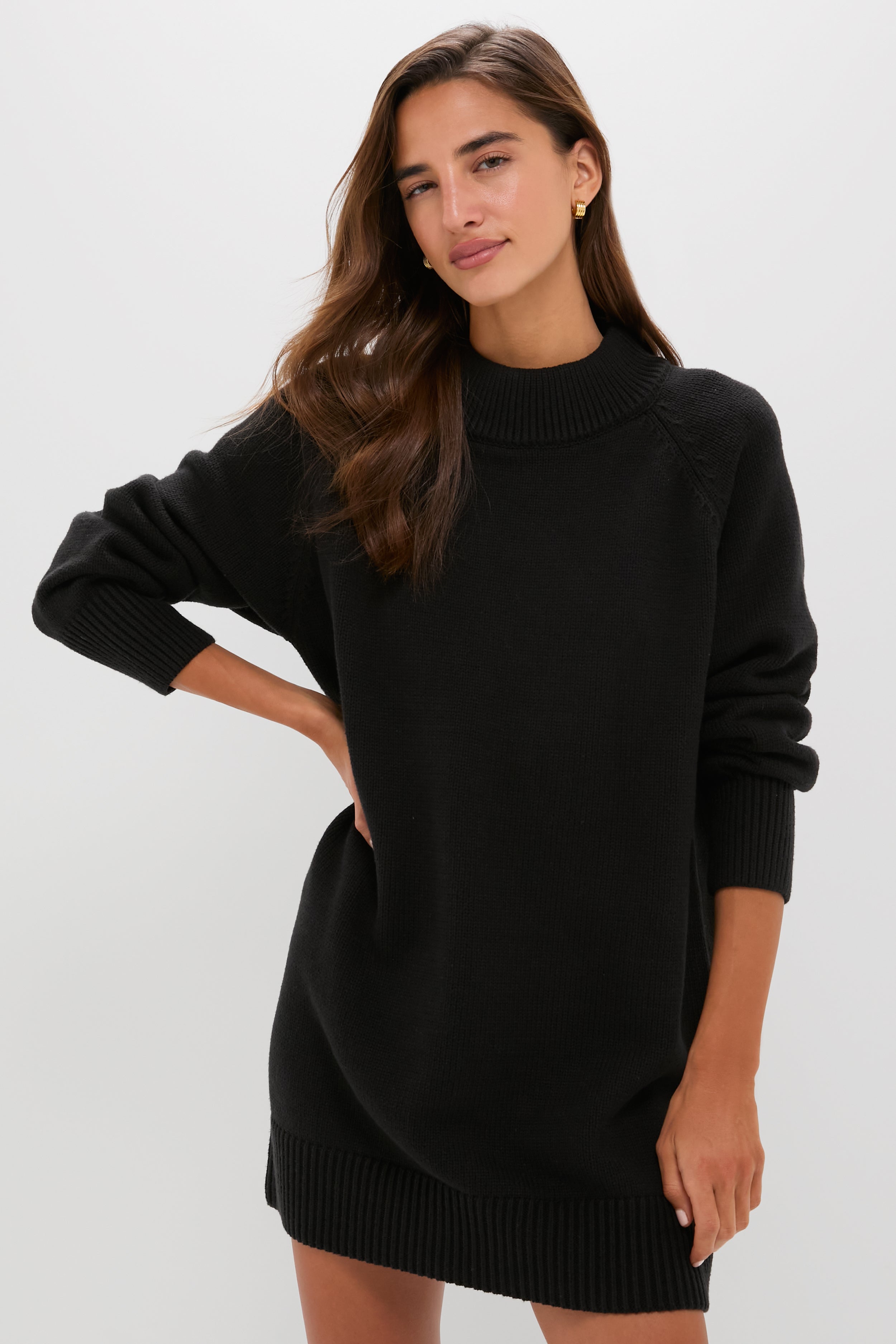 Heavyweight Black Kristen Sweater Dress-Beilave
