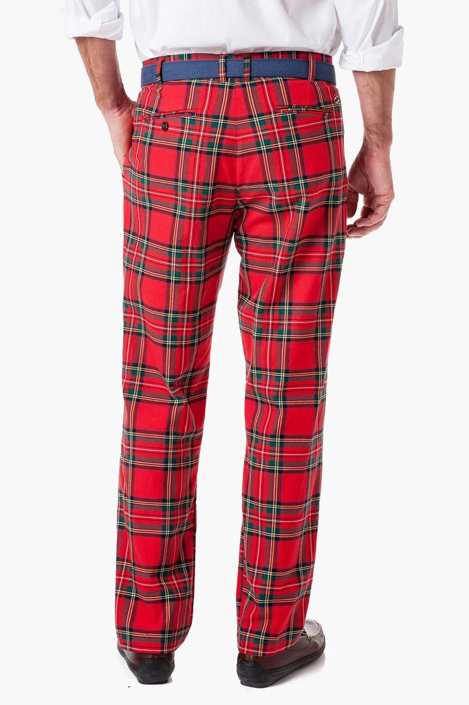 Royal Stewart Tartan Stretch Twill Harbor Pants (32" Inseam)-Beilave