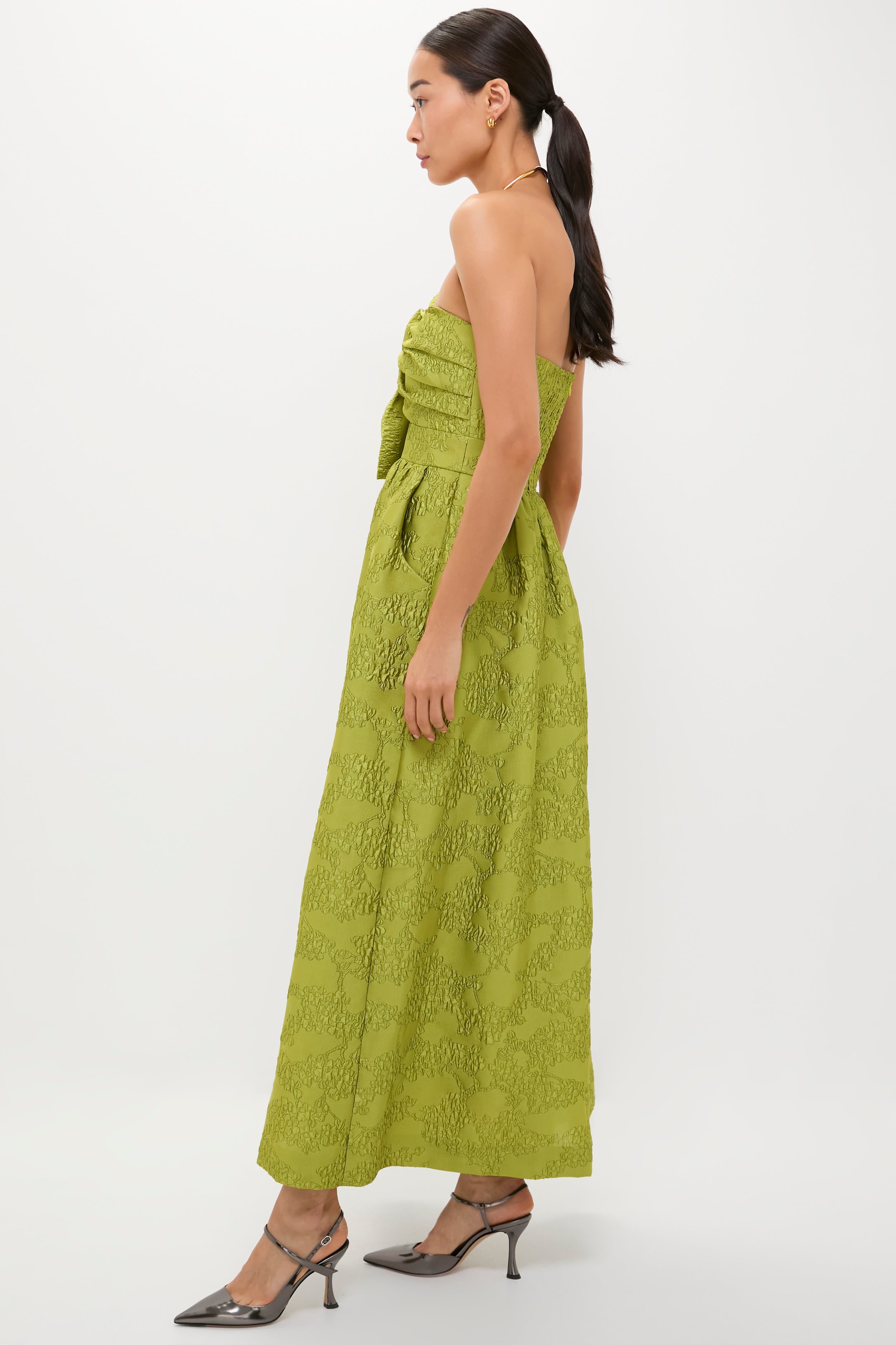 Brocade Metallic Strapless Kathleen Gown-Beilave