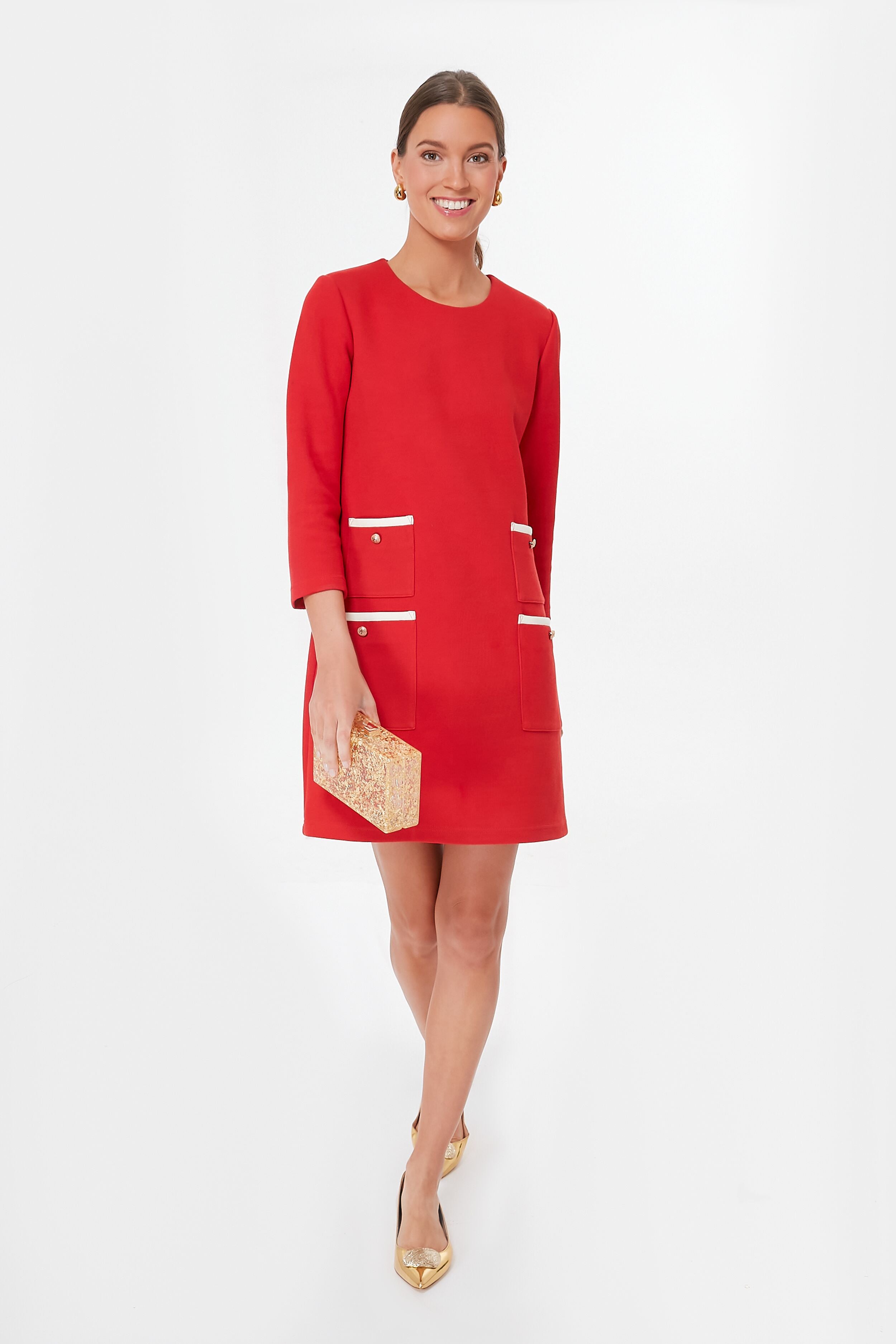 Red Francoise Mod Mini Dress-Beilave