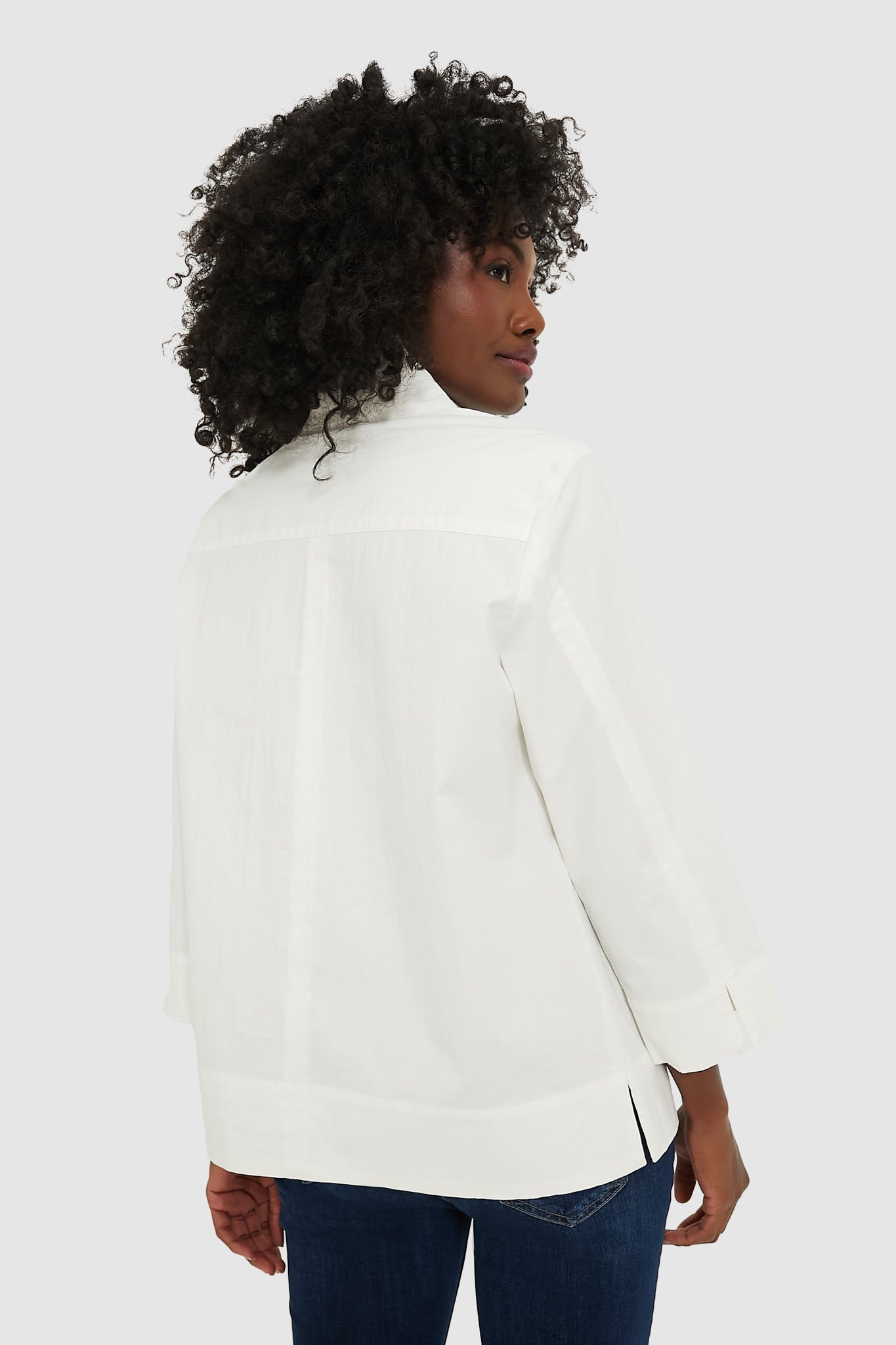 White Margot Stand Collar Blouse-Beilave