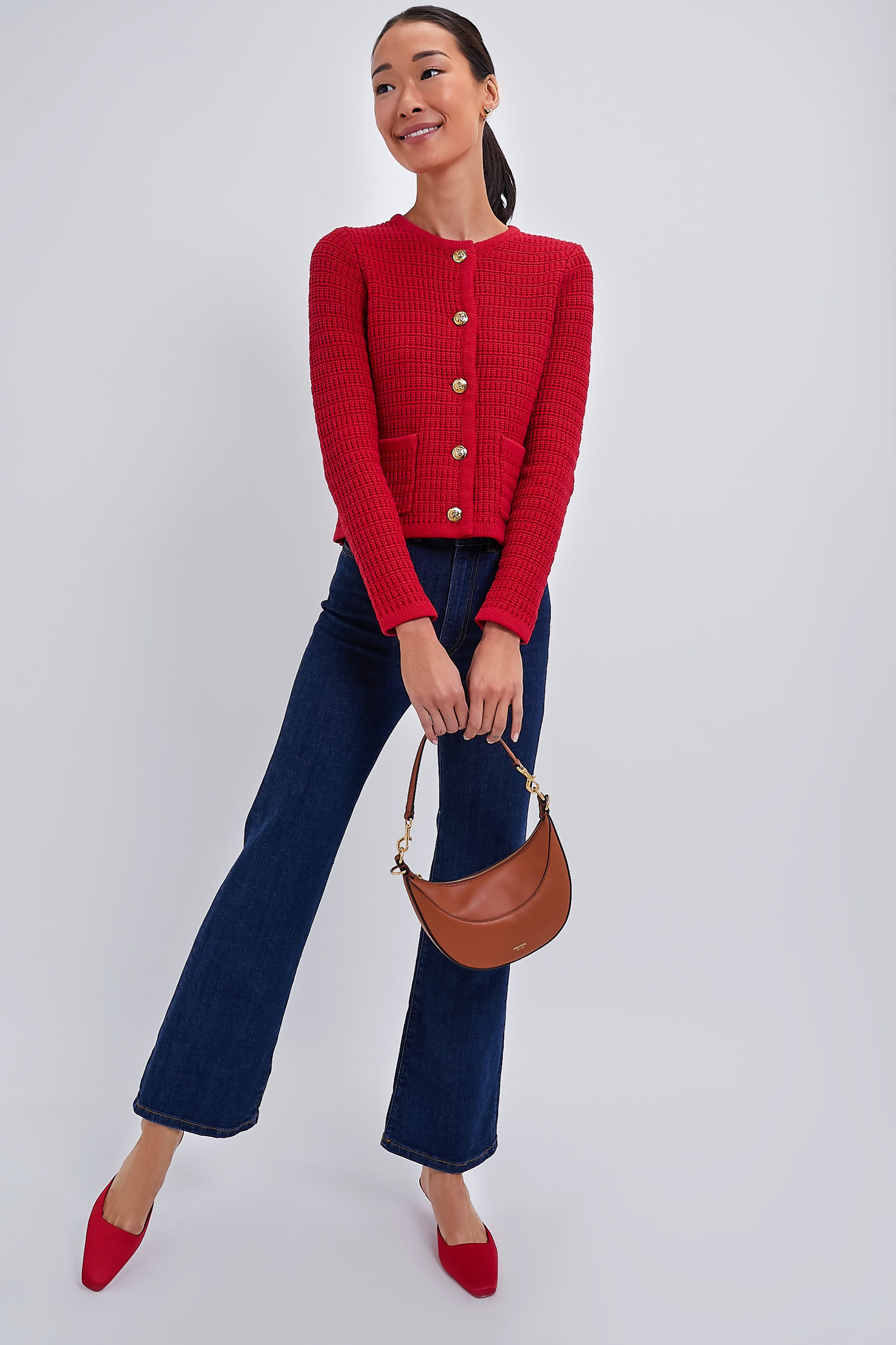 Cherry Satin Amal Mules-Beilave