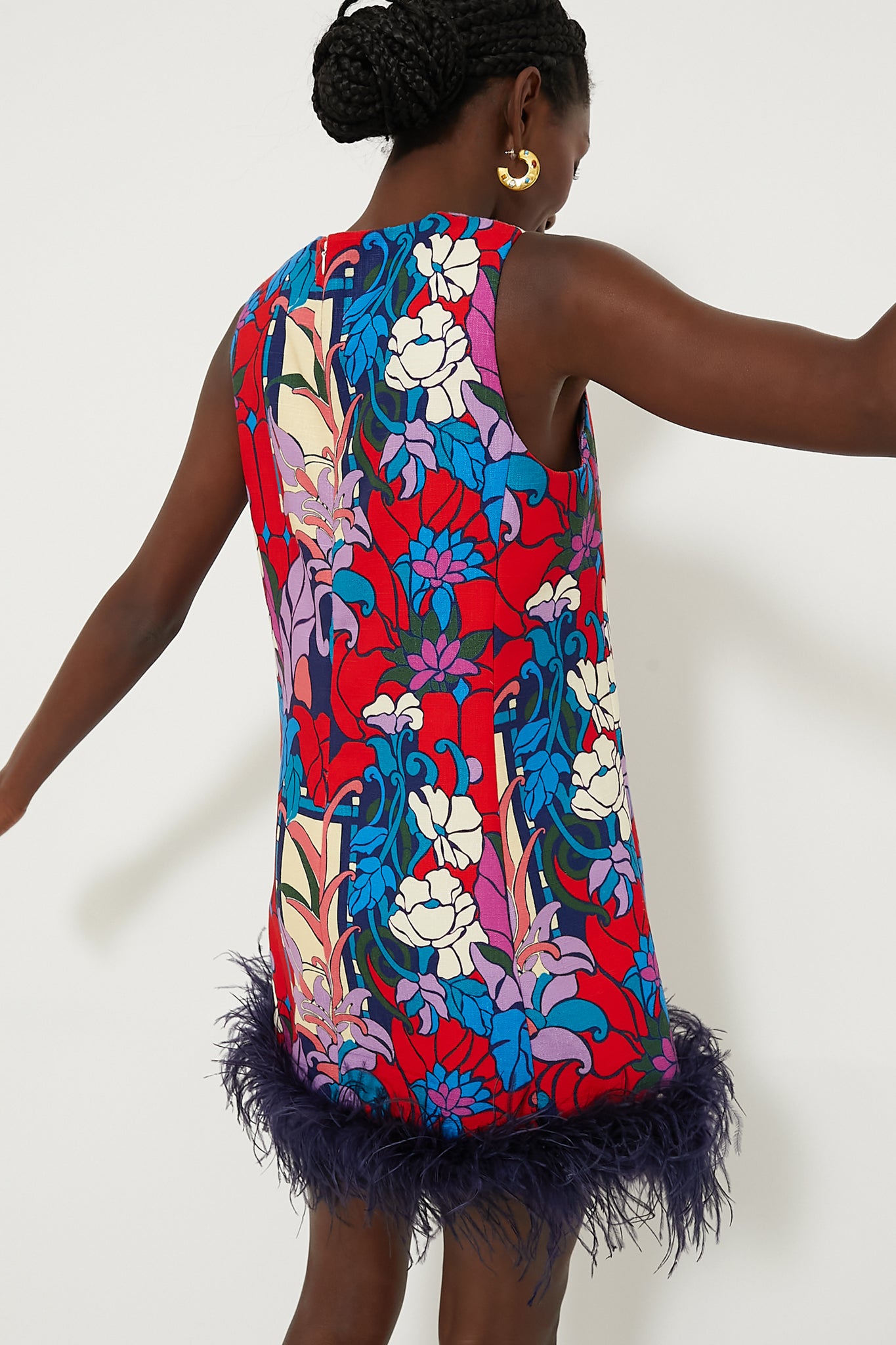 Climbing Cosmos Sleeveless Mod Ellie Dress-Beilave