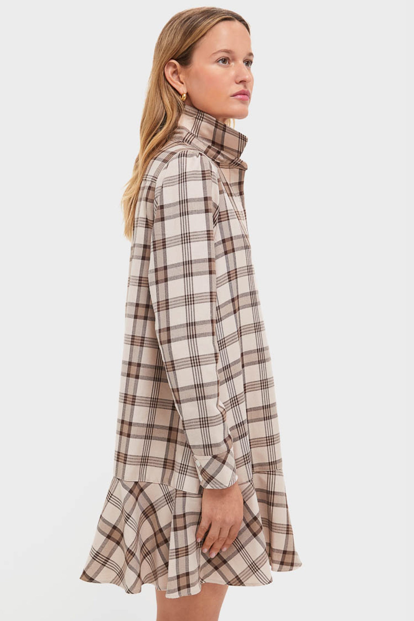 Brown Plaid Callahan Shirt Dress-Beilave