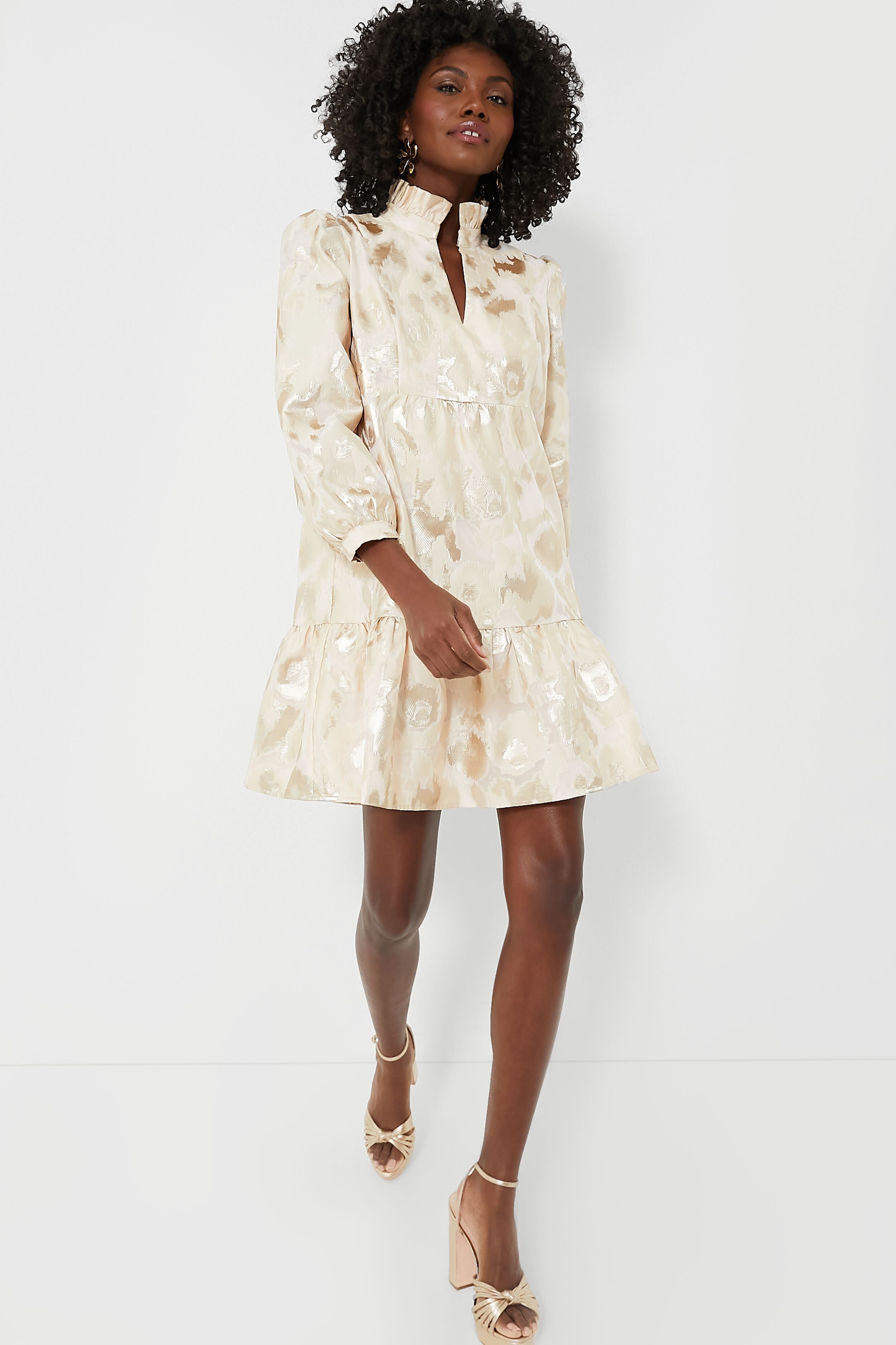 Champagne Fil Coupe Palmerston Dress-Beilave