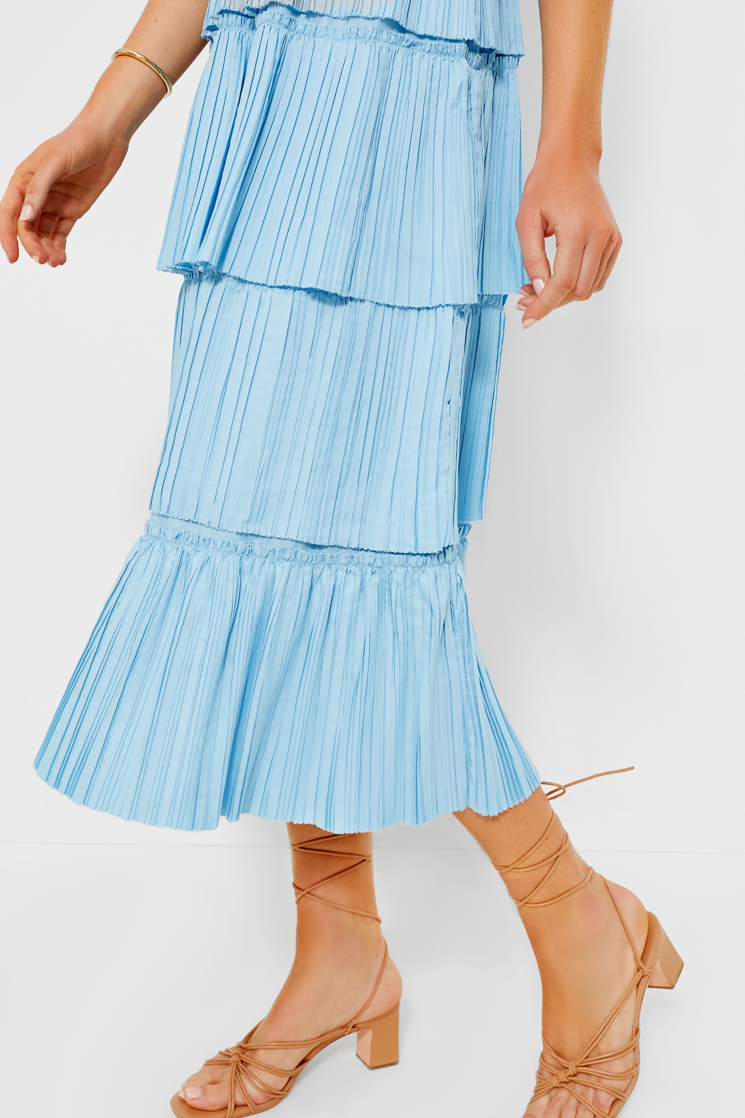 Sky Parcie Crinkle Tank Dress-Beilave