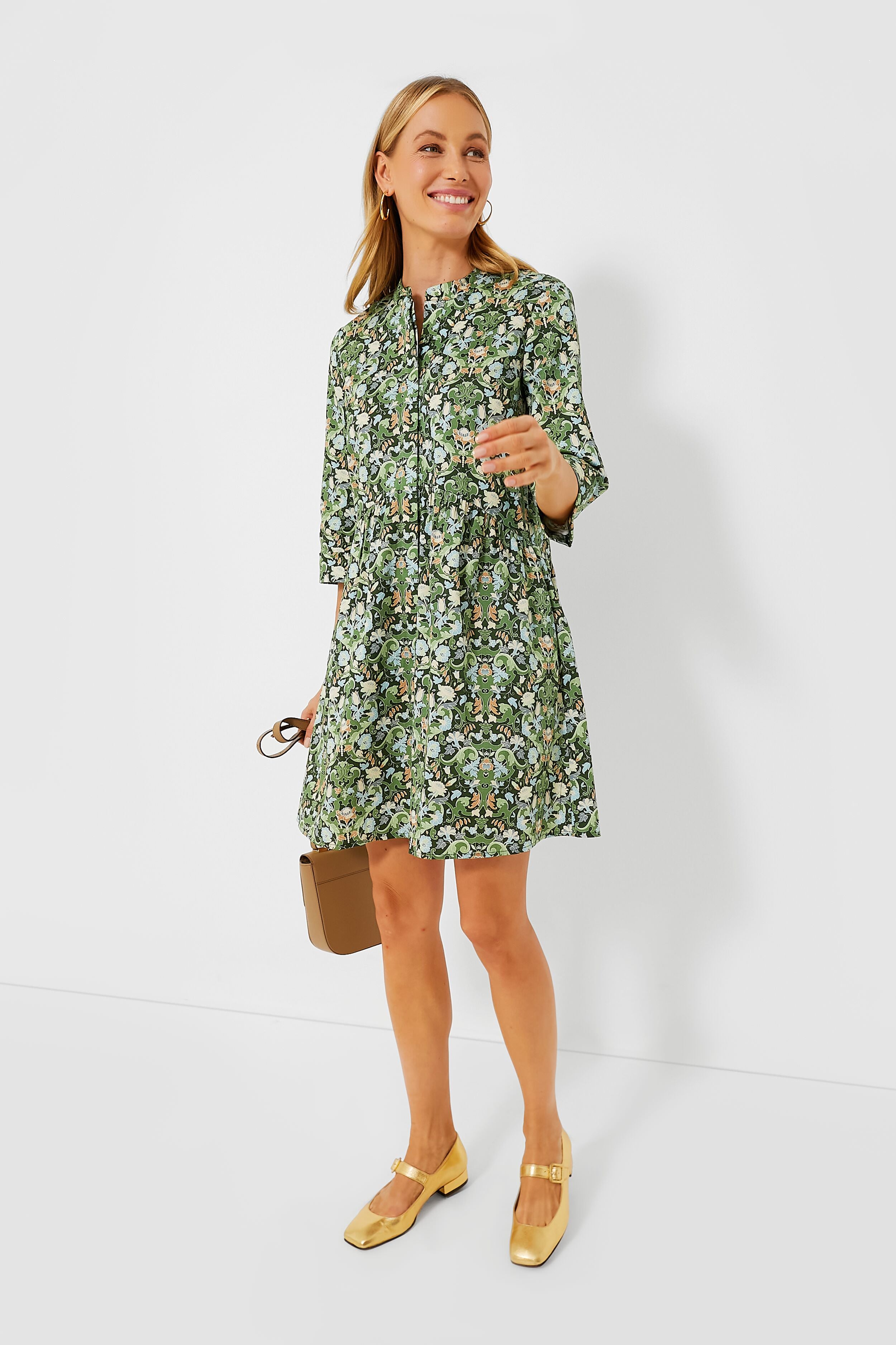 Gold Leather Low Mary Janes-Beilave