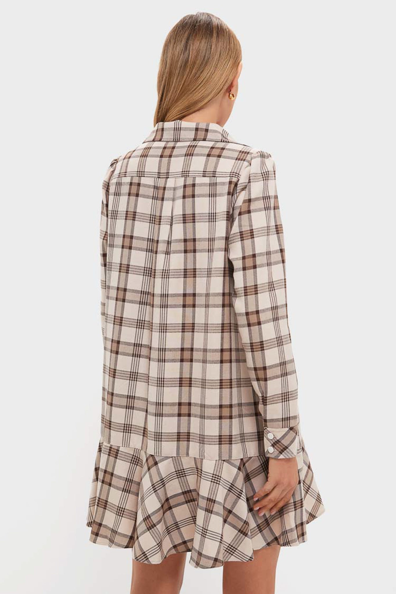 Brown Plaid Callahan Shirt Dress-Beilave