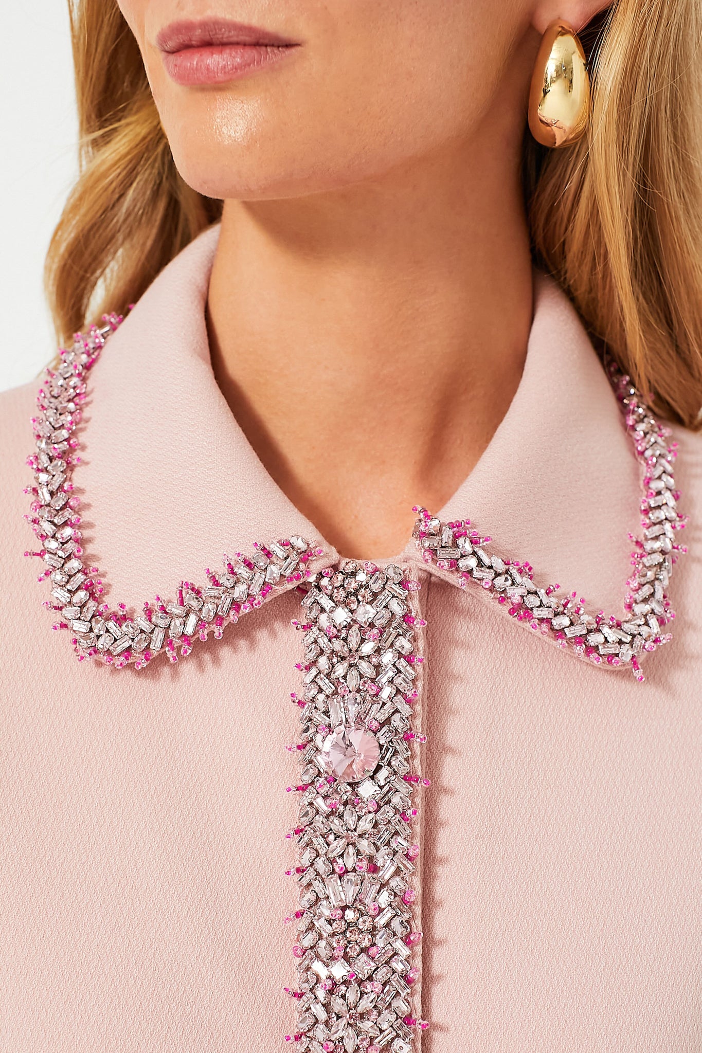 Powder Pink Embellished Nicola Dress-Beilave