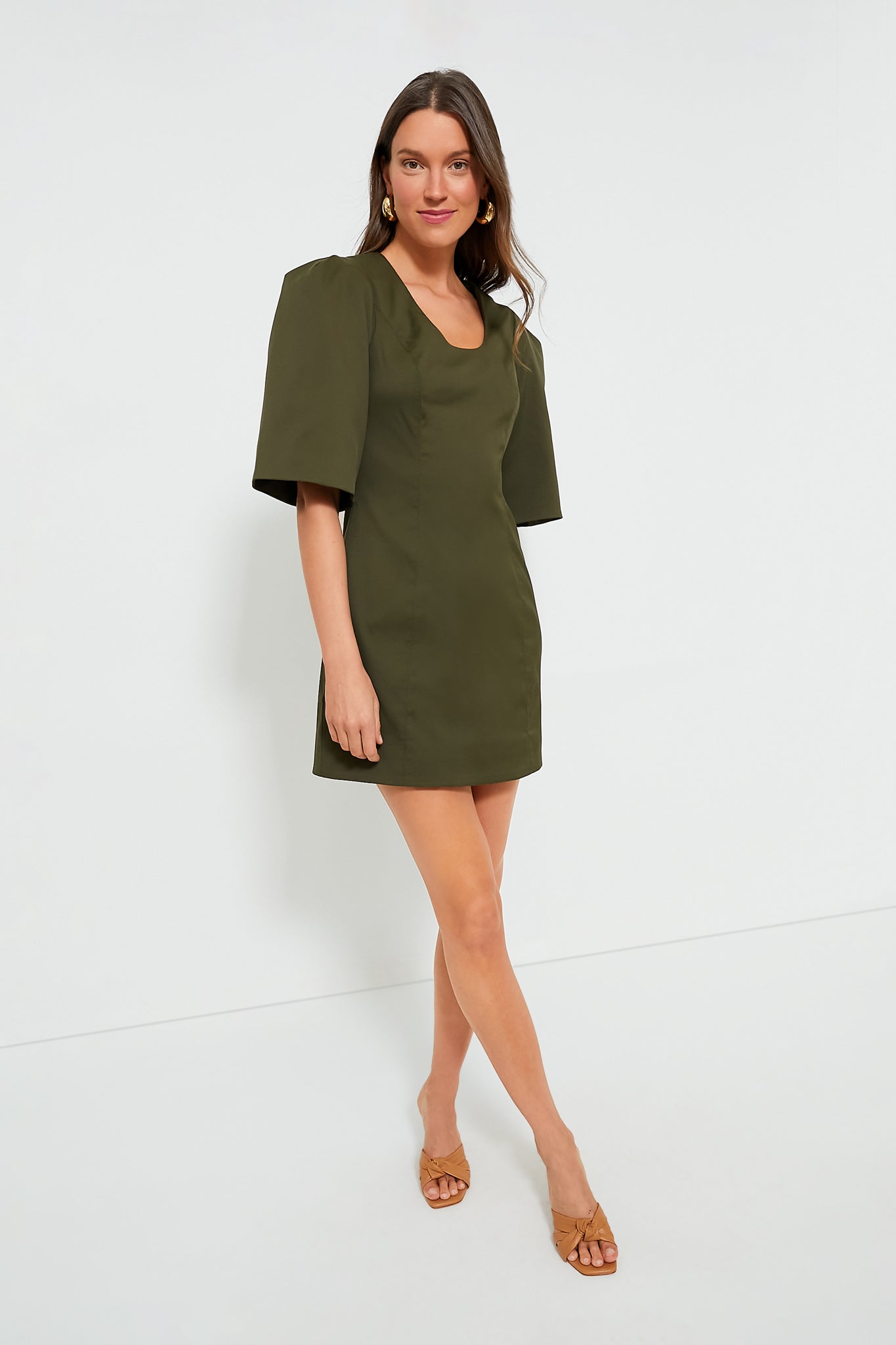 Olive Twill Ariella Dress-Beilave