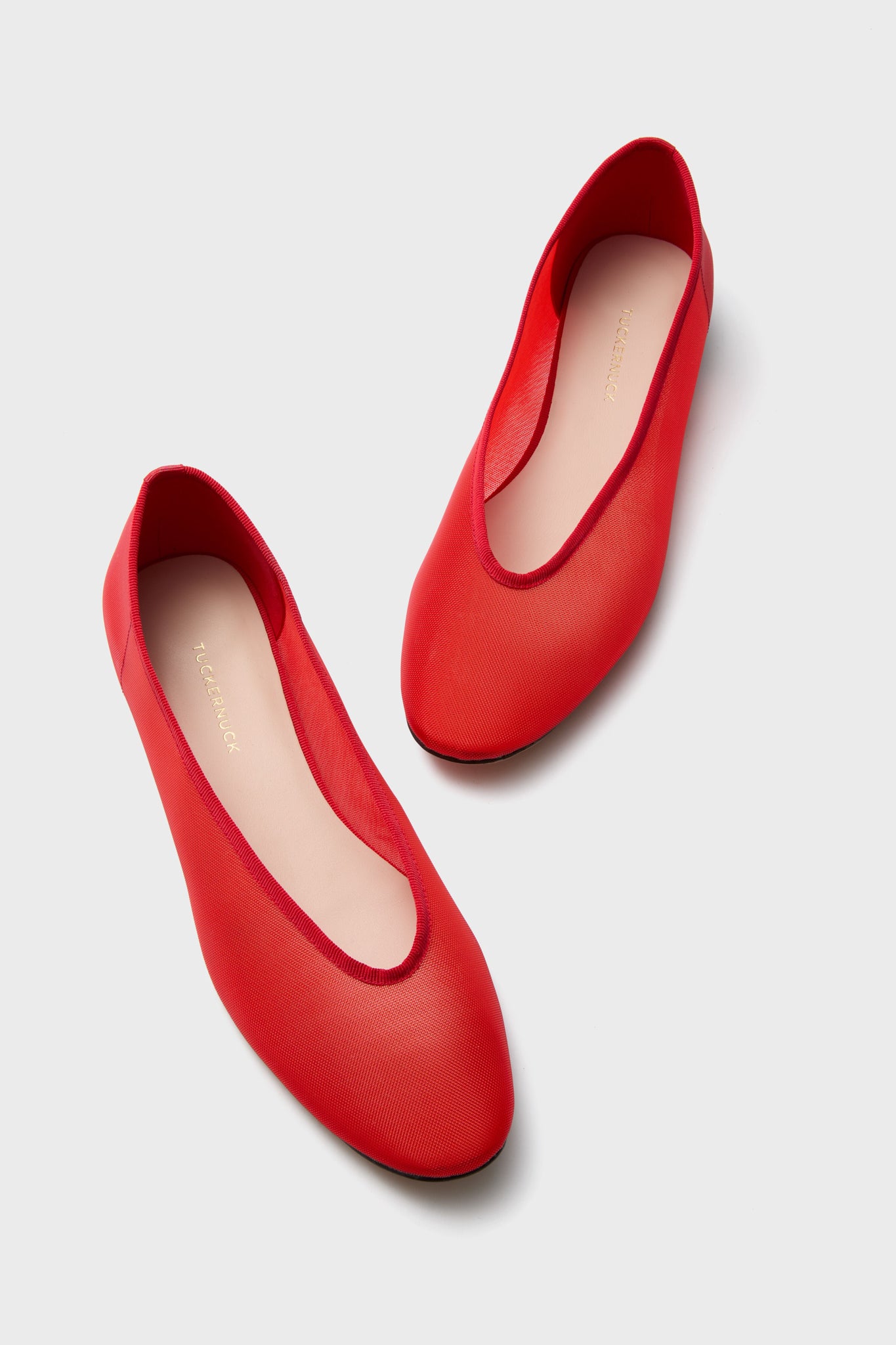 Red Mesh Nina Flats-Beilave