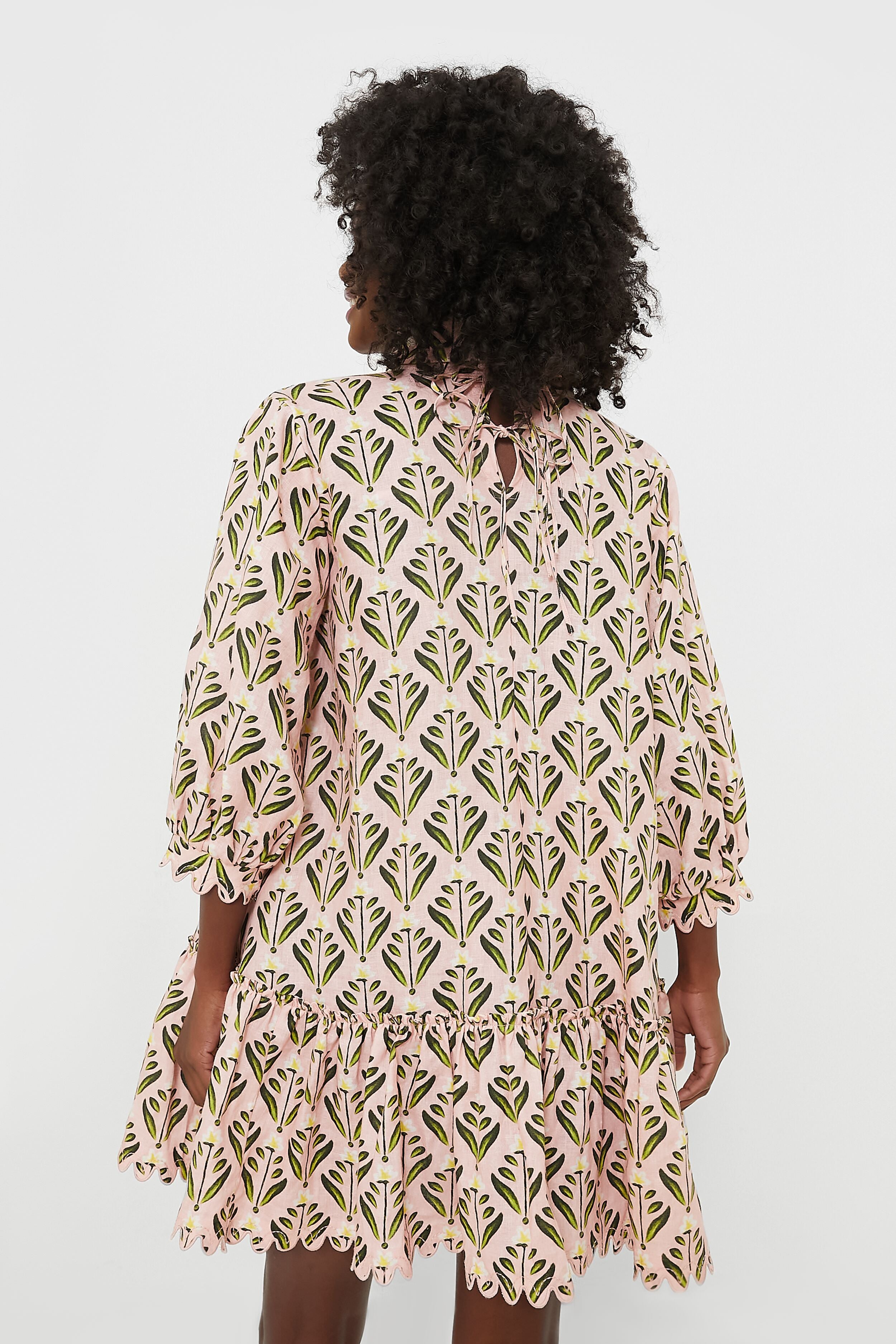 Exclusive Pink Hibisco Mini Dress-Beilave