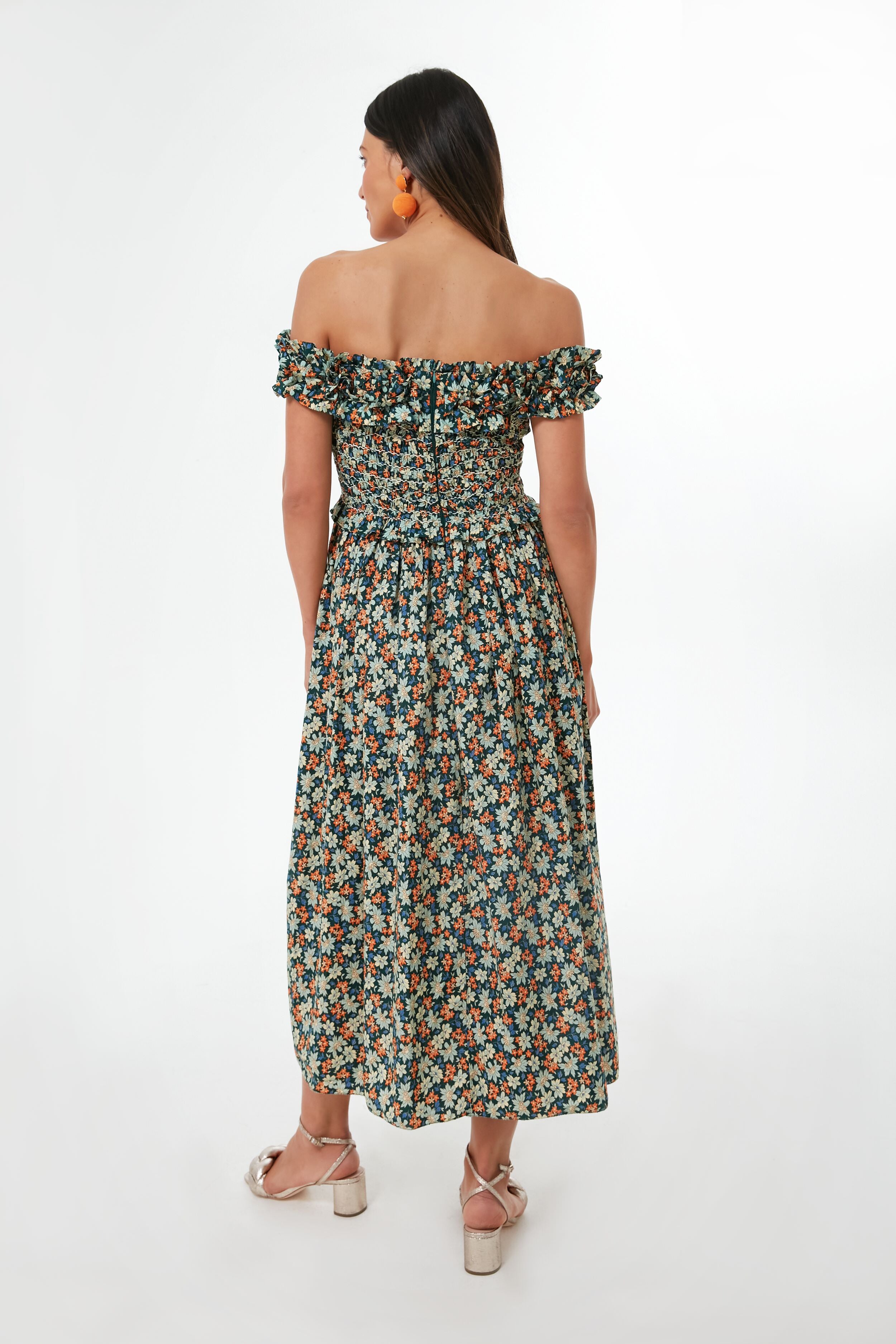 Forrest Peggy Floral Off Shoulder Dress-Beilave