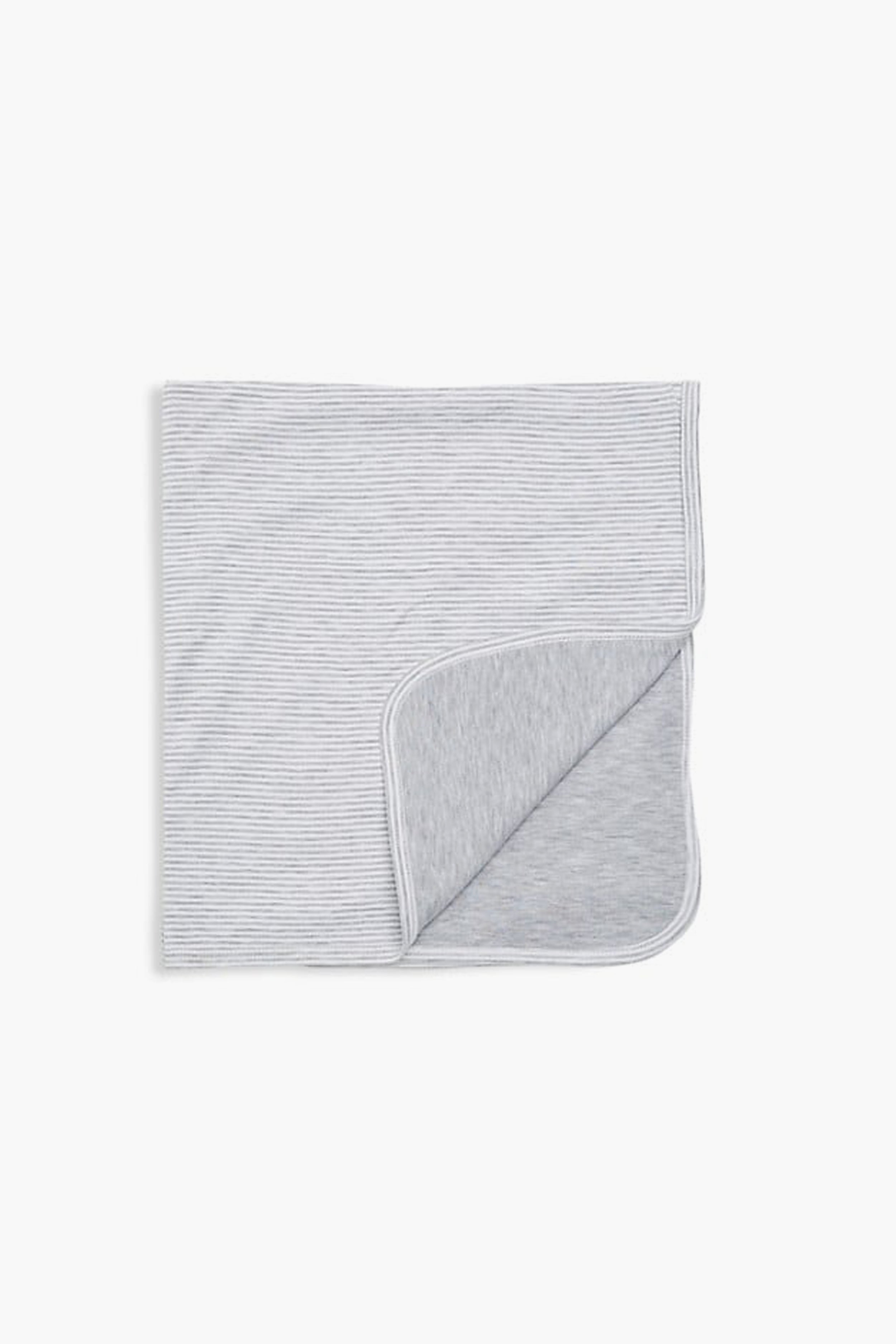 Gray Stripe Classic Rib Blanket-Beilave