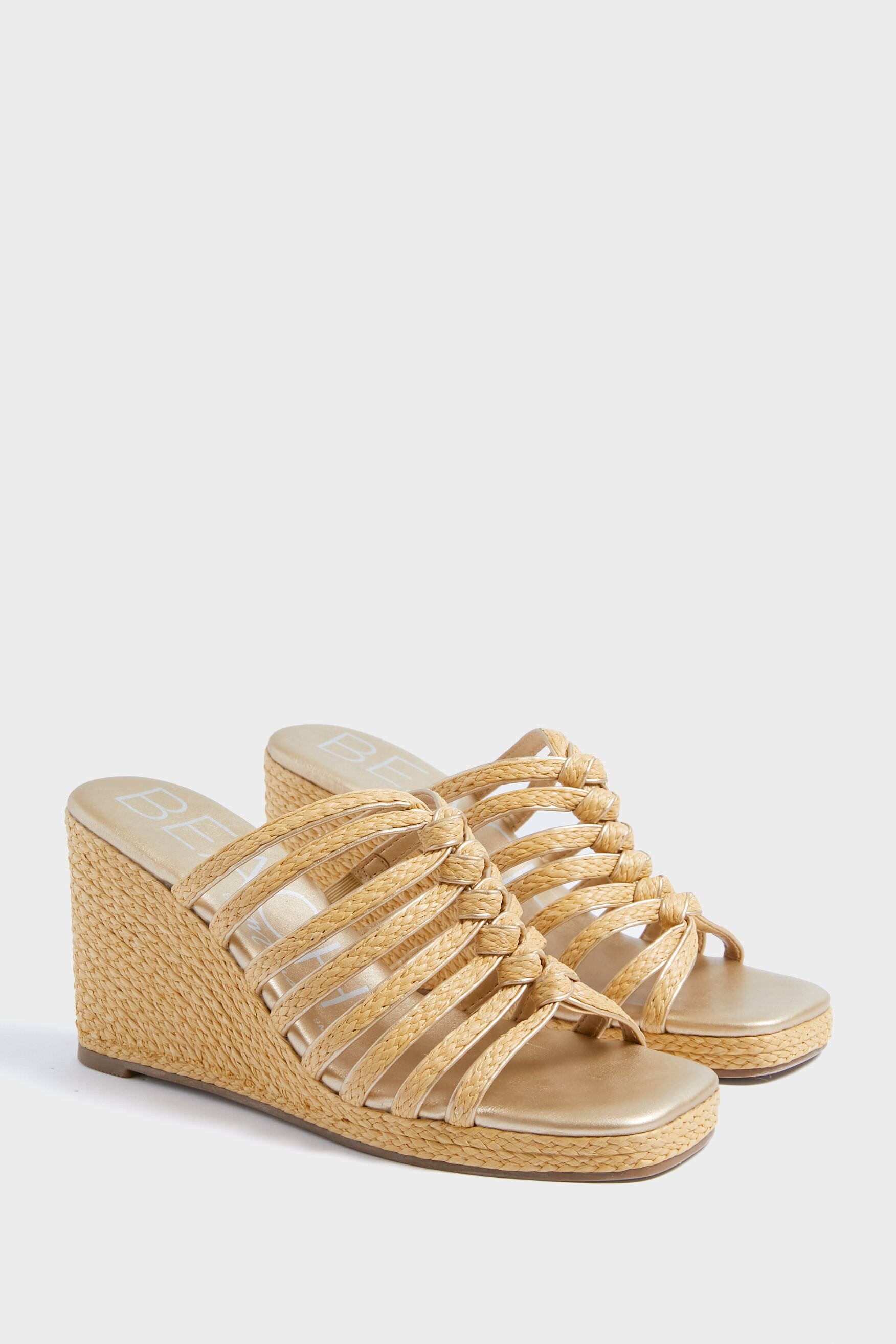 Gold Laney Wedge Sandals-Beilave