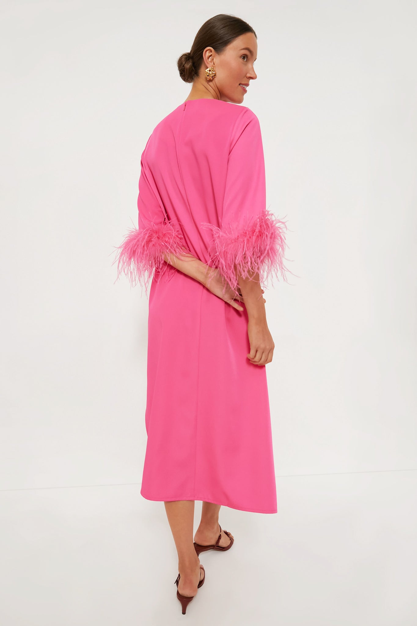 Hot Pink Feather Jamie Dress-Beilave