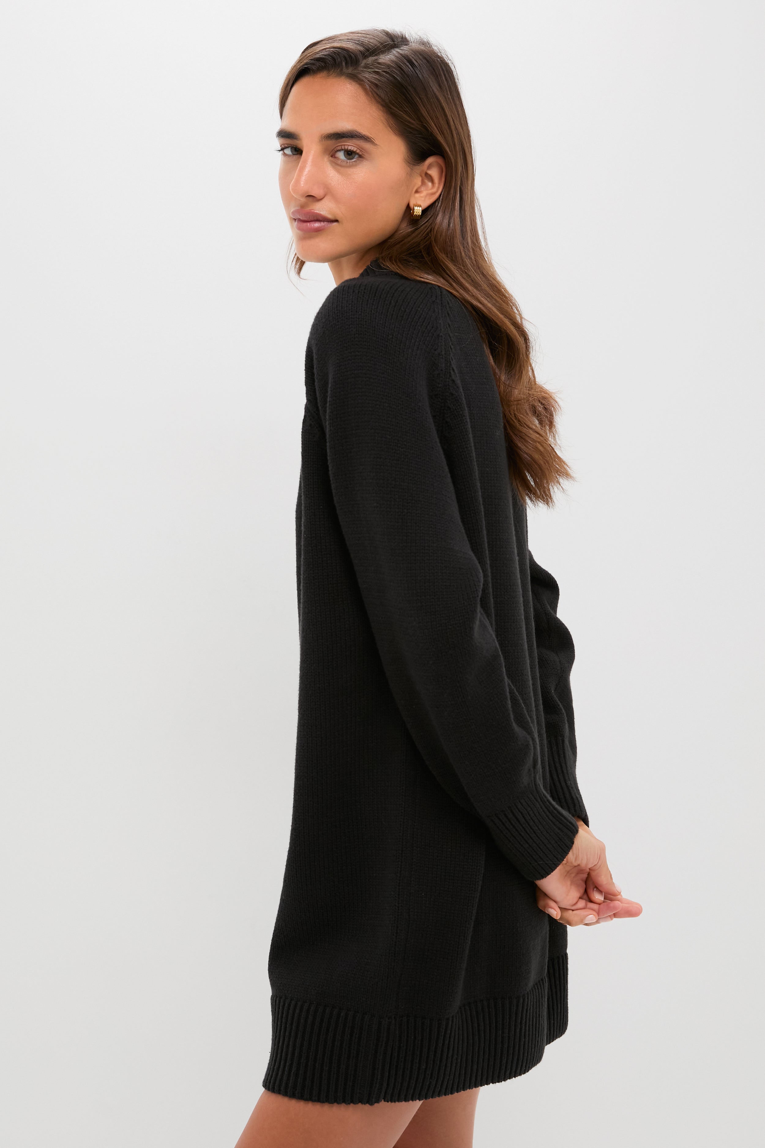 Heavyweight Black Kristen Sweater Dress-Beilave