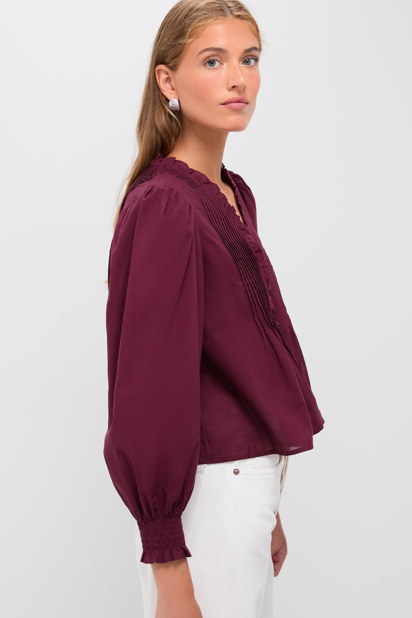 Exclusive Burgundy Anise Long Sleeve Top-Beilave