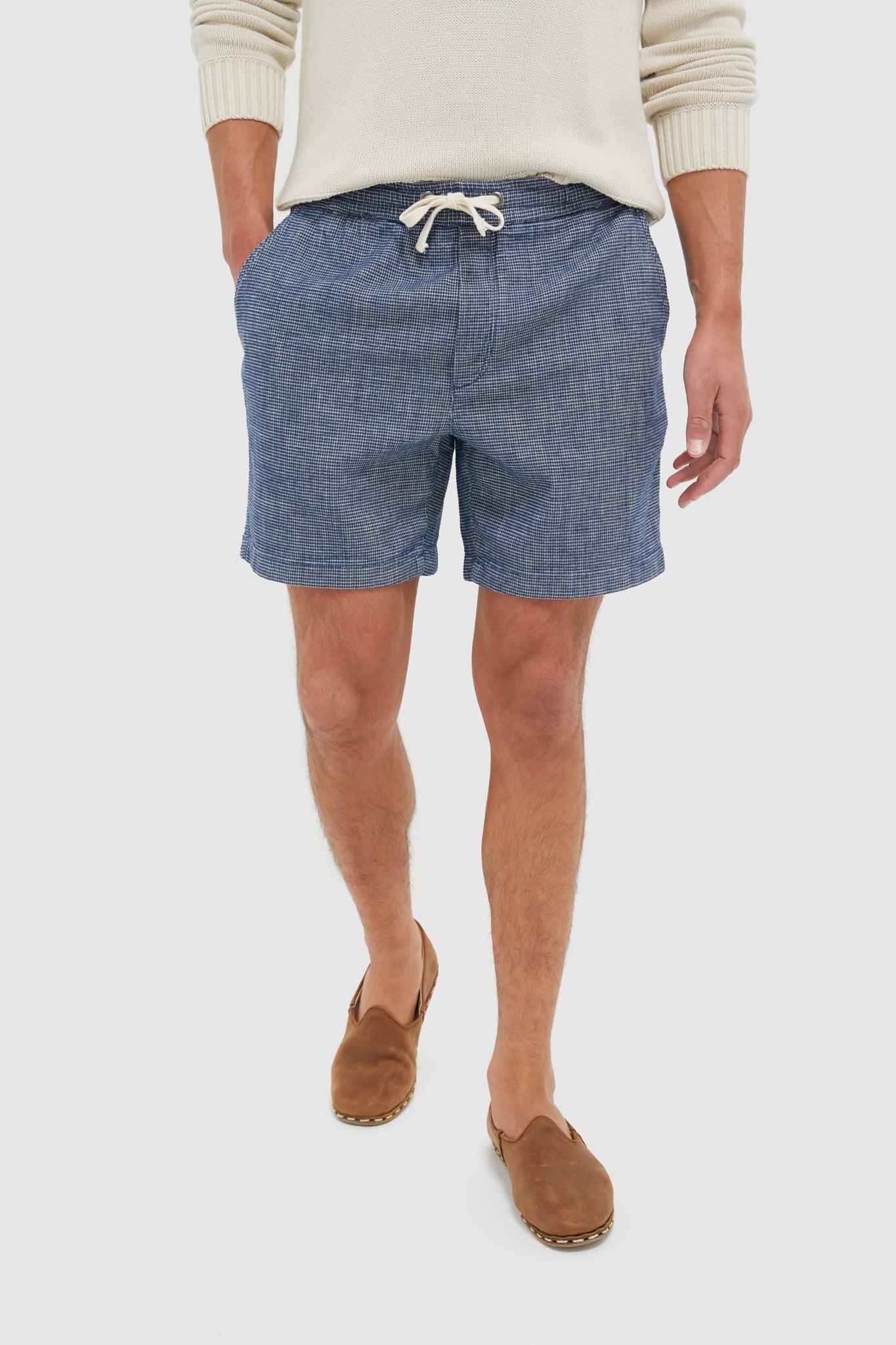 Navy Textured Saturday Beach Short-Beilave