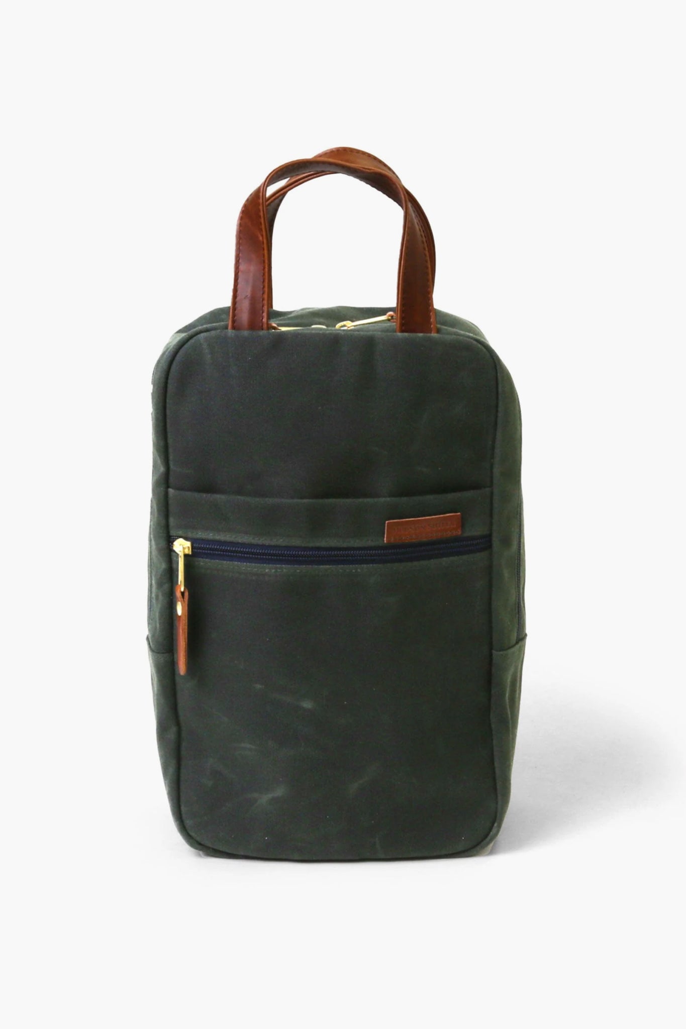 Hunter Green Waxed Canvas Heritage Golf Shoe Bag-Beilave