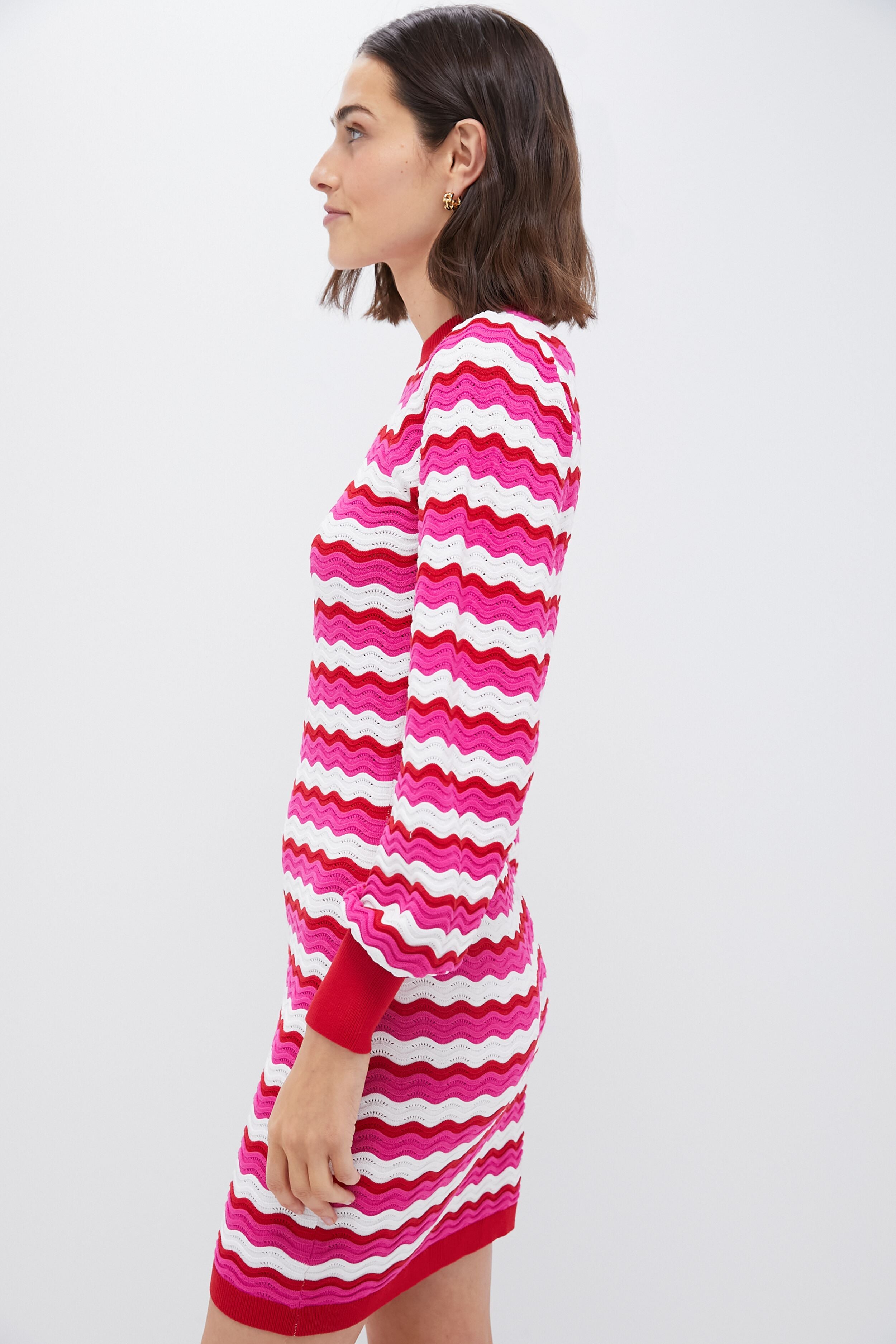 Ruby Wavy Stripe Callie Mini Dress-Beilave