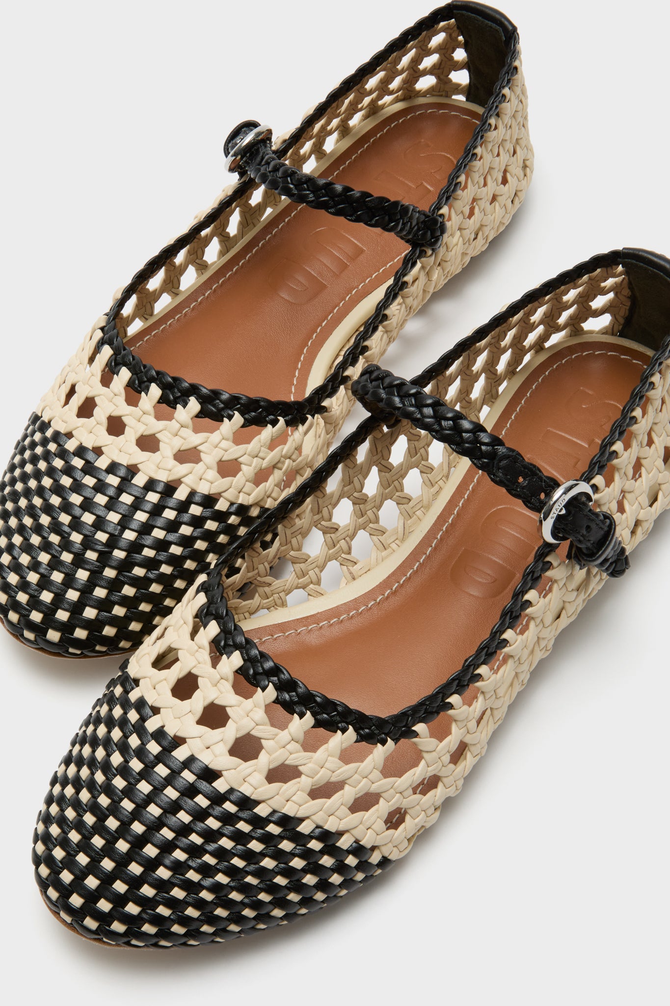 Cream and Black Mary Jane Nell Flat-Beilave