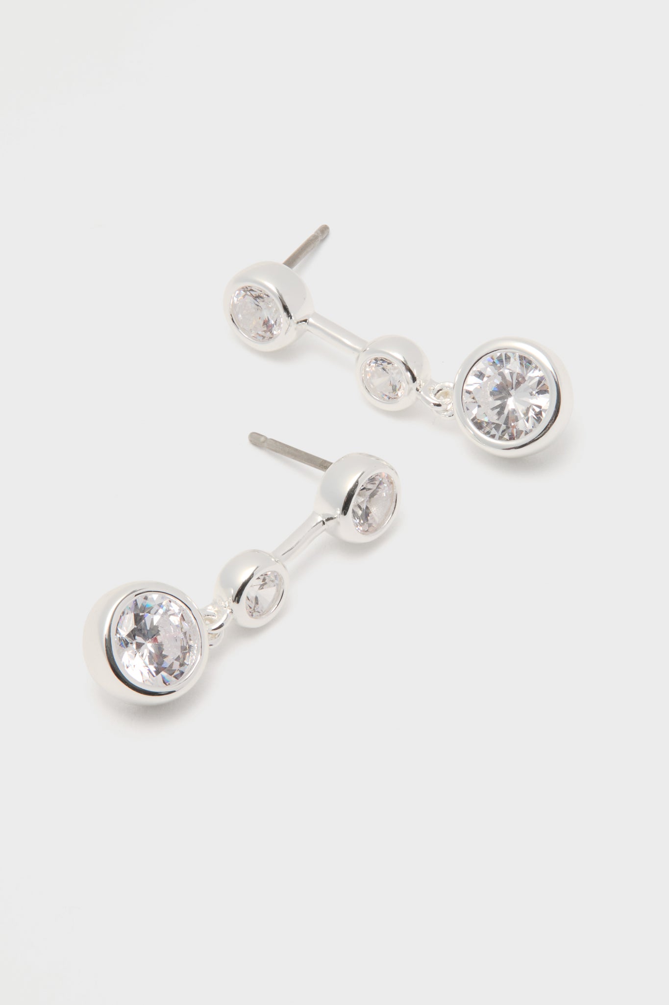 Silver Bezel Jolie Earrings-Beilave