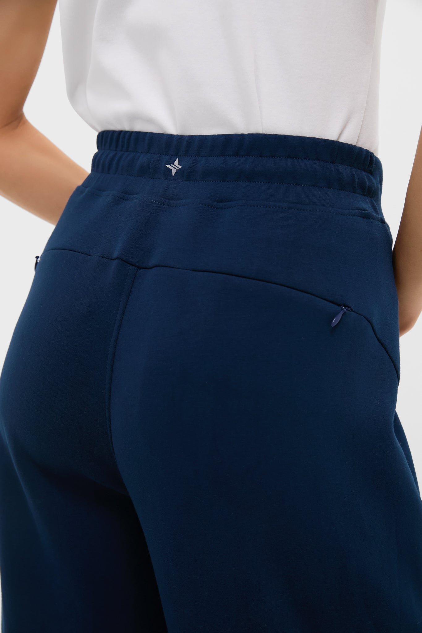 Navy Wide Leg Comfort Stretch Finn Pants-Beilave