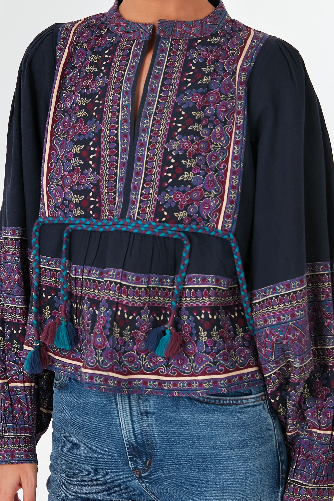 Iris Adella Print Long Sleeve Top-Beilave