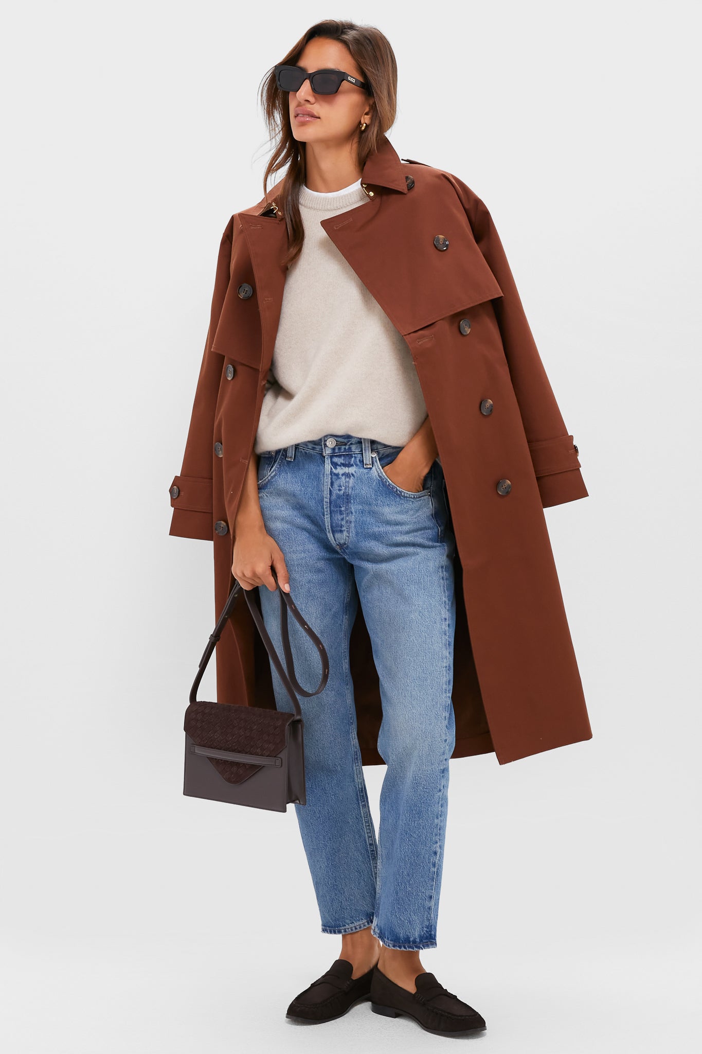 Chocolate Suede Vivian Loafers-Beilave