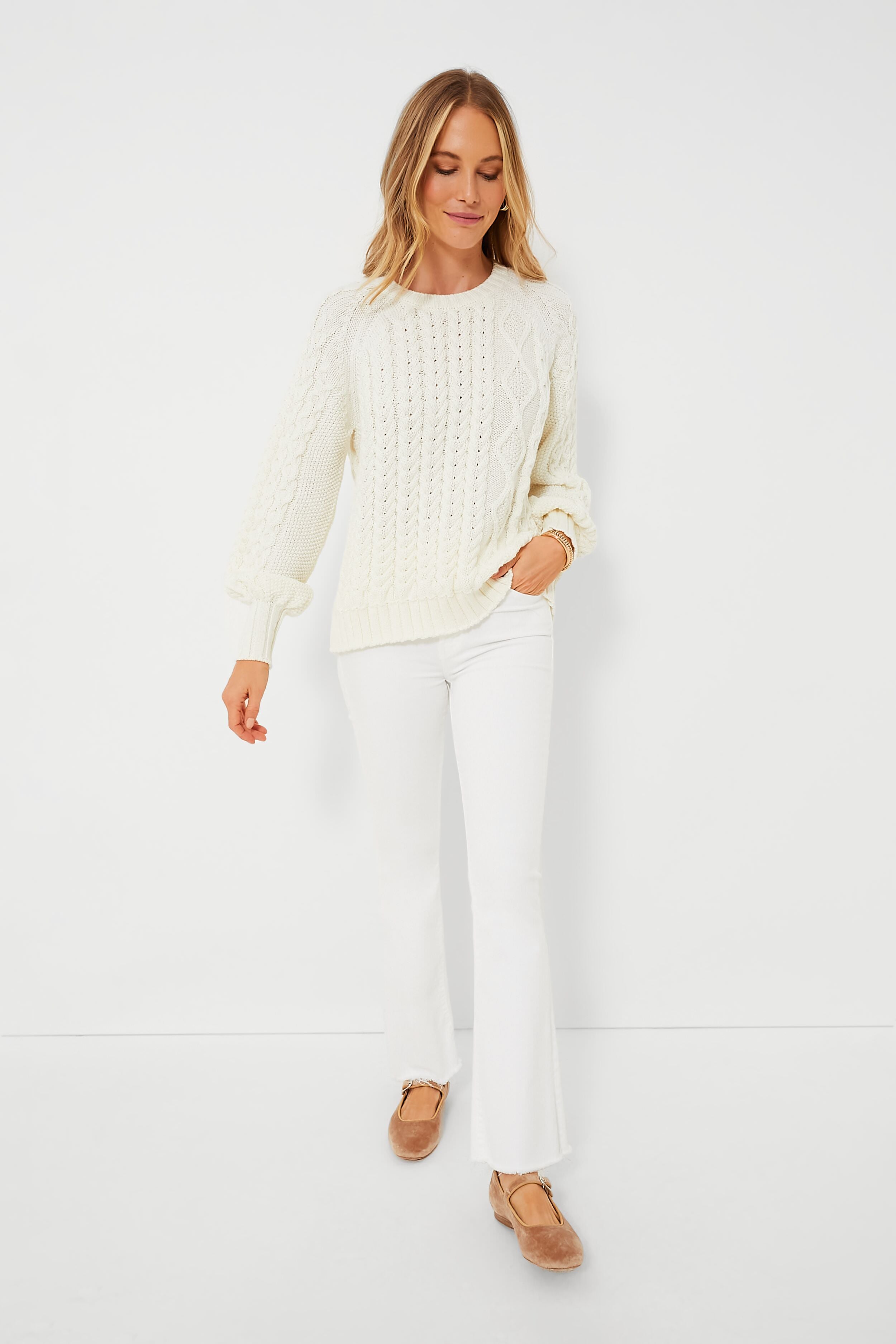 Sea Salt Harmonija Cable Sweater-Beilave