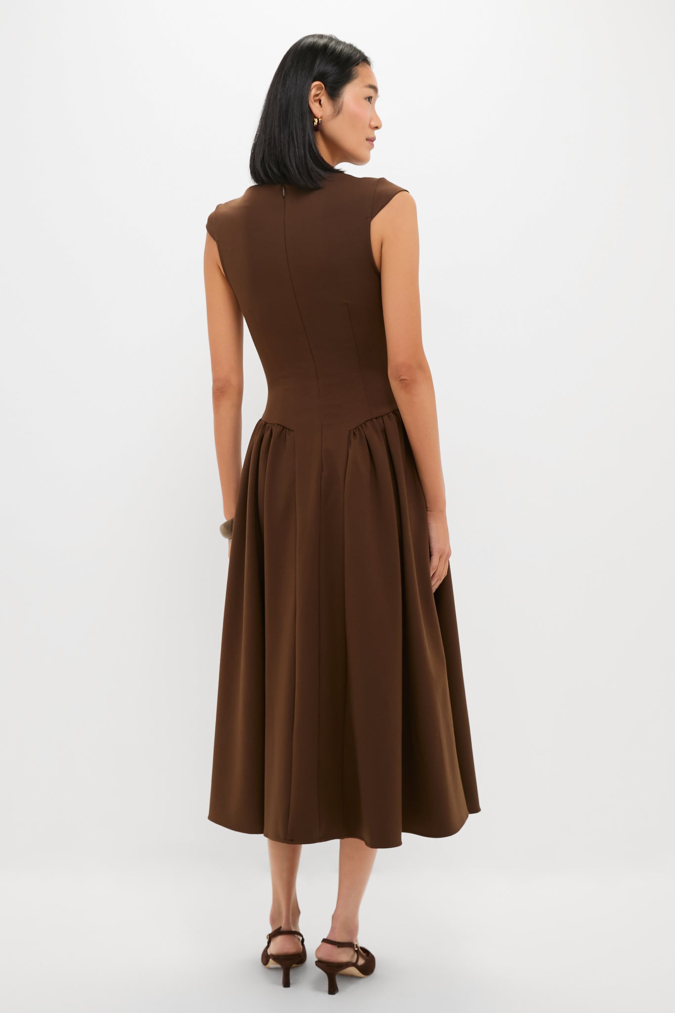 Chocolate Lysandra A Line Midi Dress-Beilave
