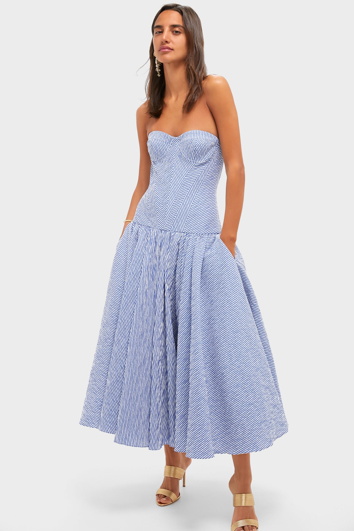 Blue Stripe Summers Dress-Beilave