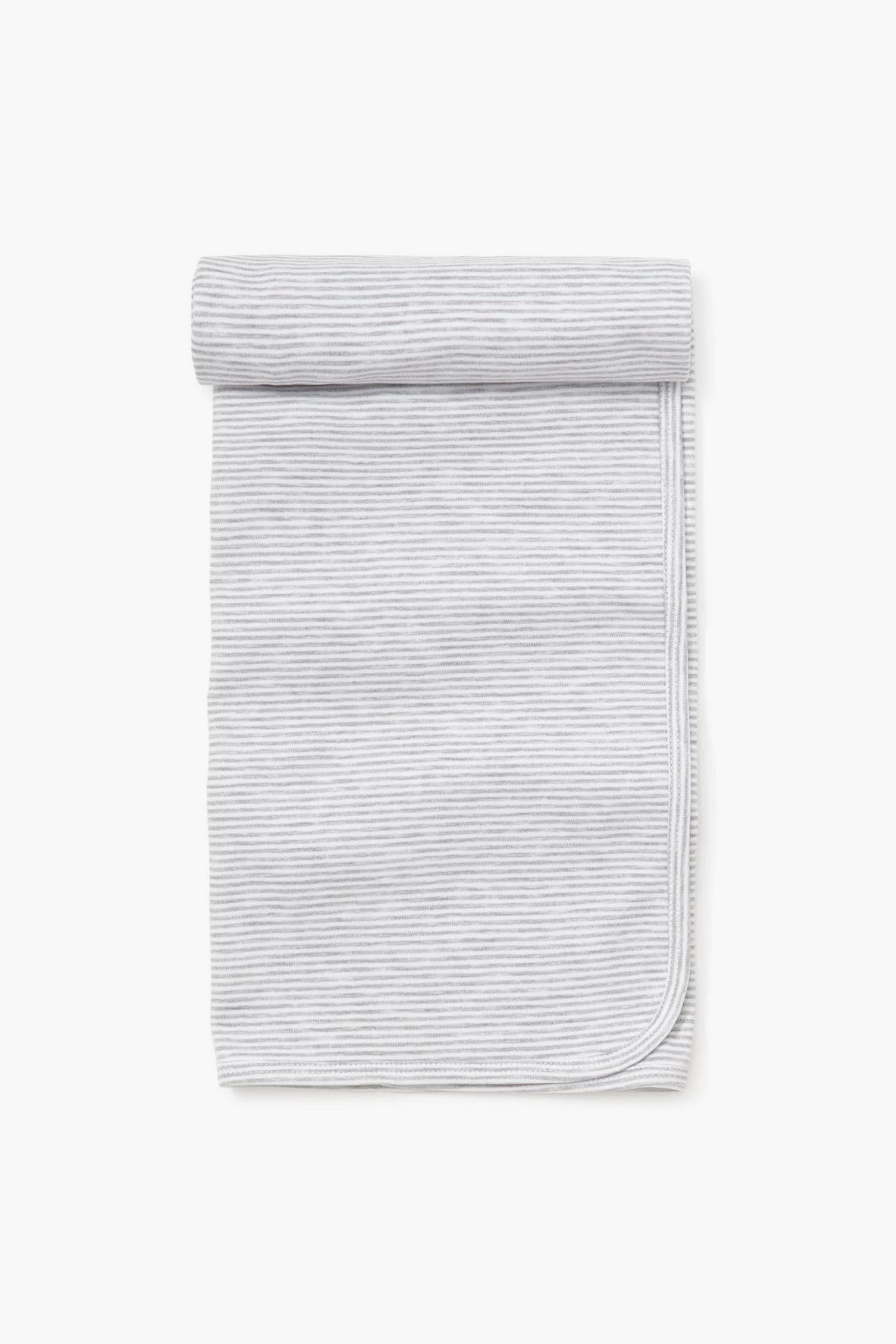 Gray Stripe Classic Rib Blanket-Beilave