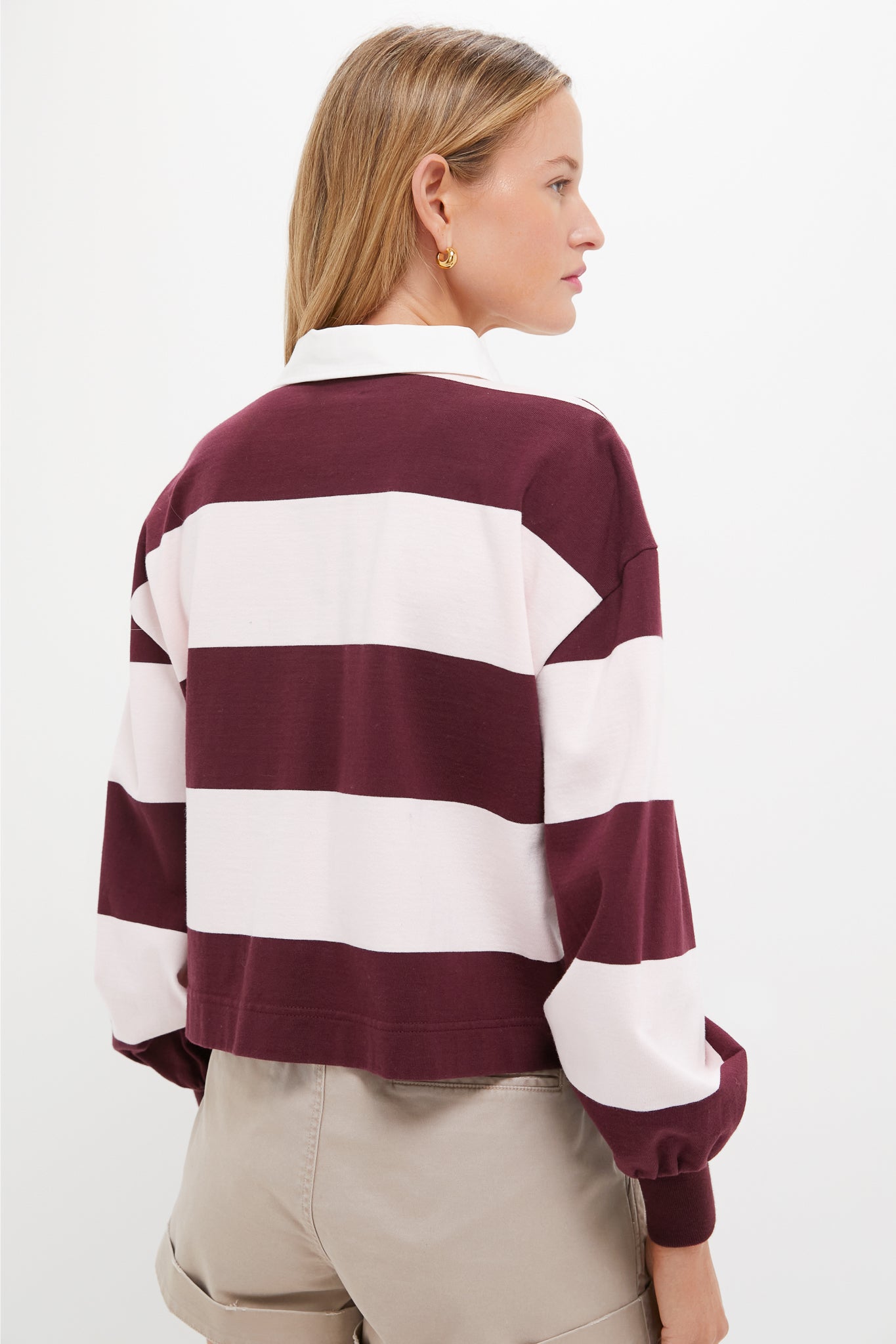 Pink and Winetasting Stripe Swiftie Rugby Polo-Beilave