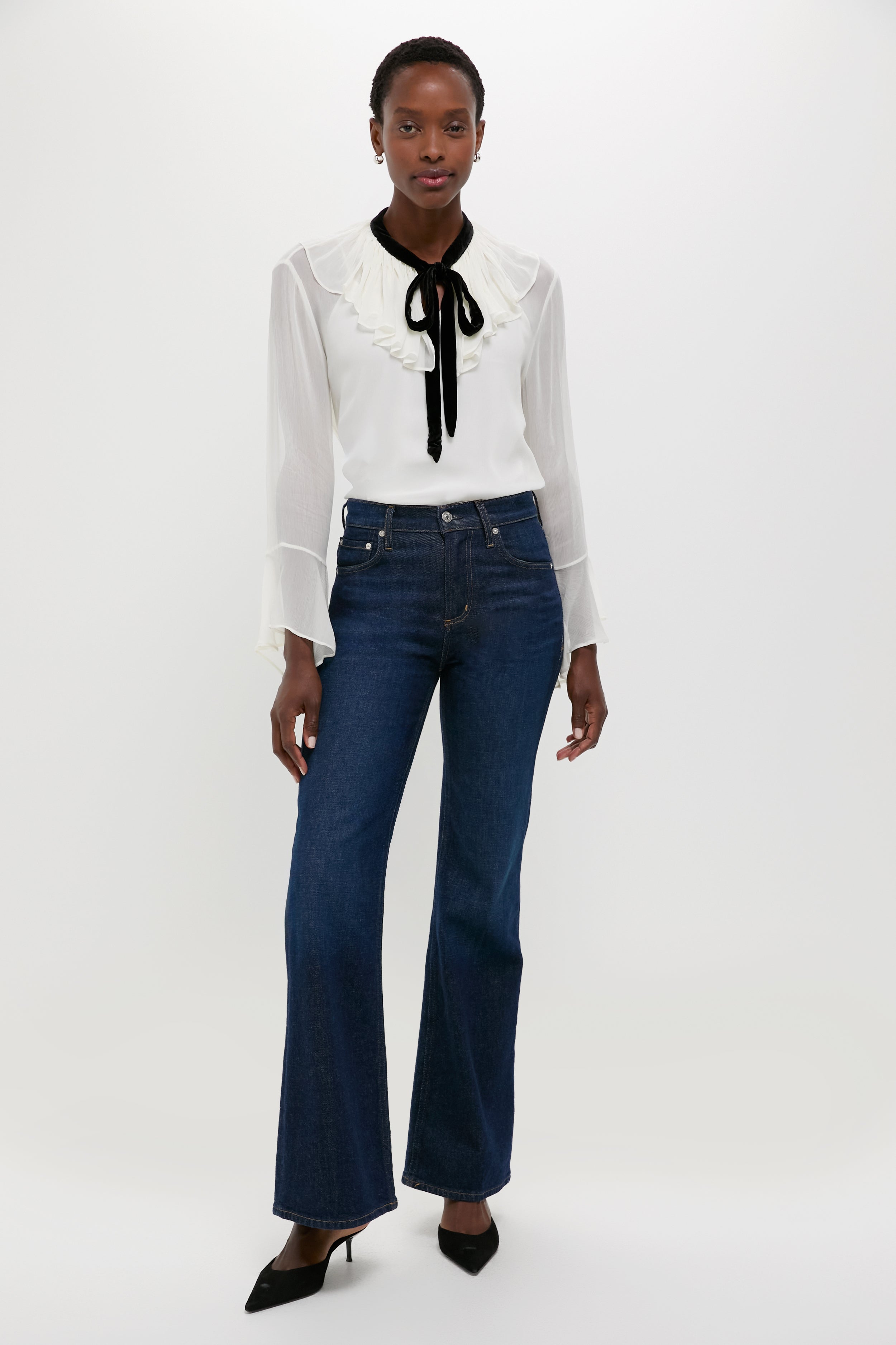 Trophy Cream Long Sleeve Collared Blouse-Beilave