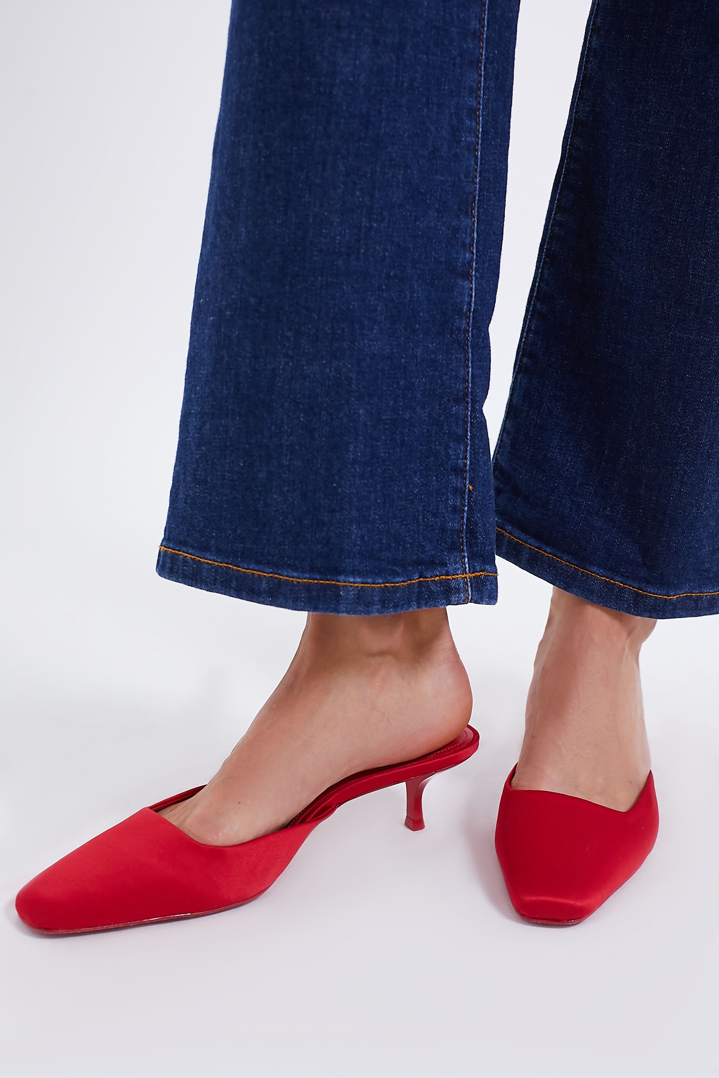 Cherry Satin Amal Mules-Beilave